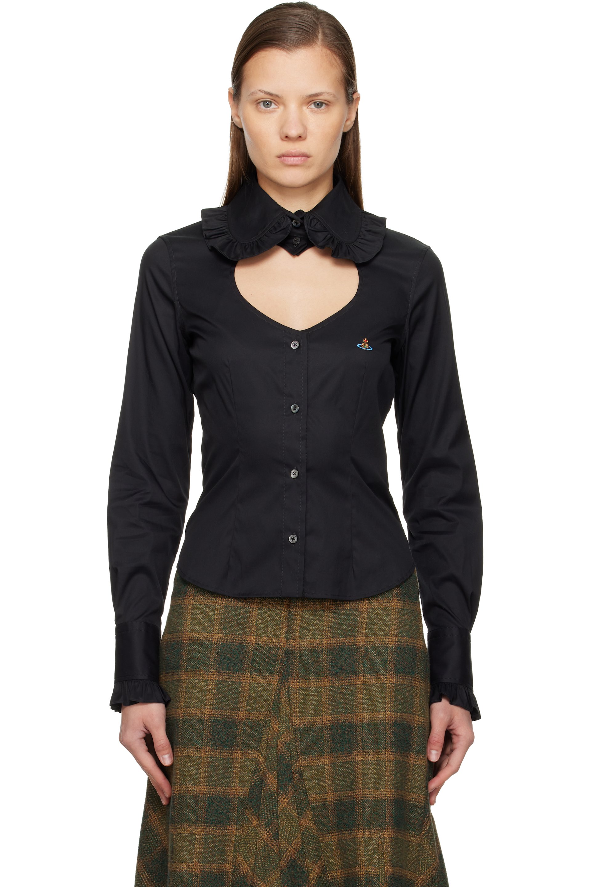 Vivienne Westwood - Chemise Toulouse noire à volants