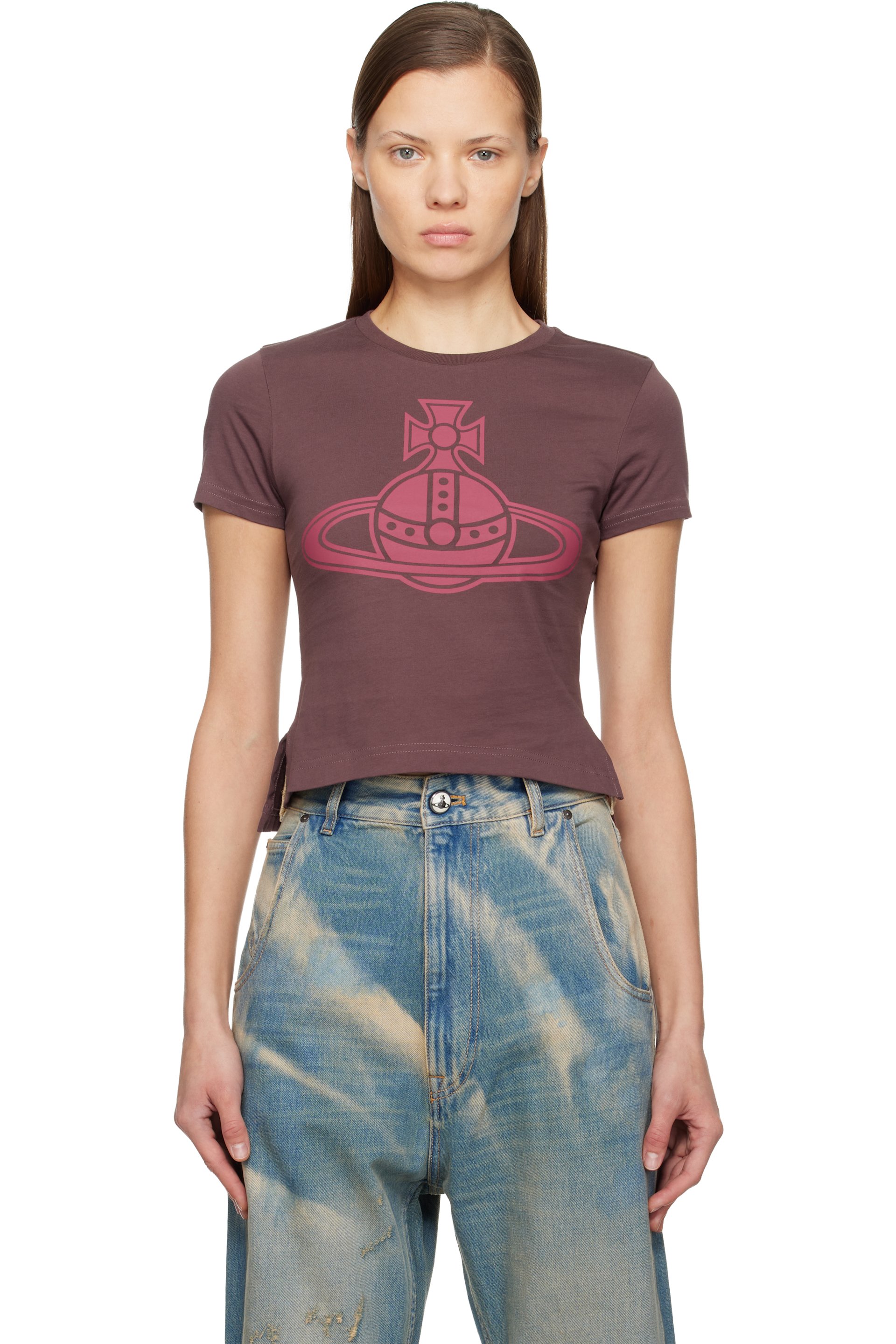 Vivienne Westwood - T-shirt Peru bourgogne à orbe