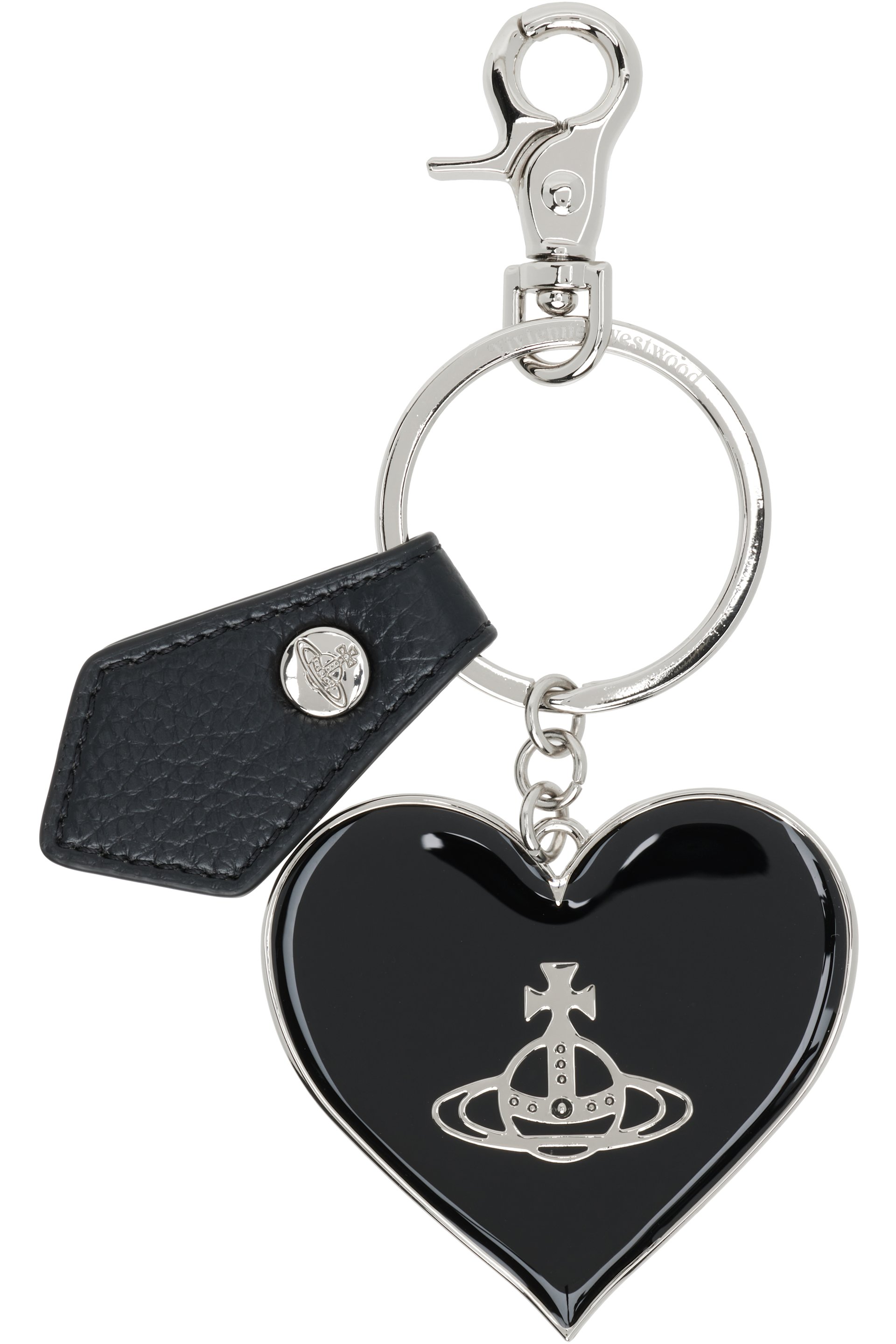 Vivienne Westwood - Black Mirror Heart Orb Keychain