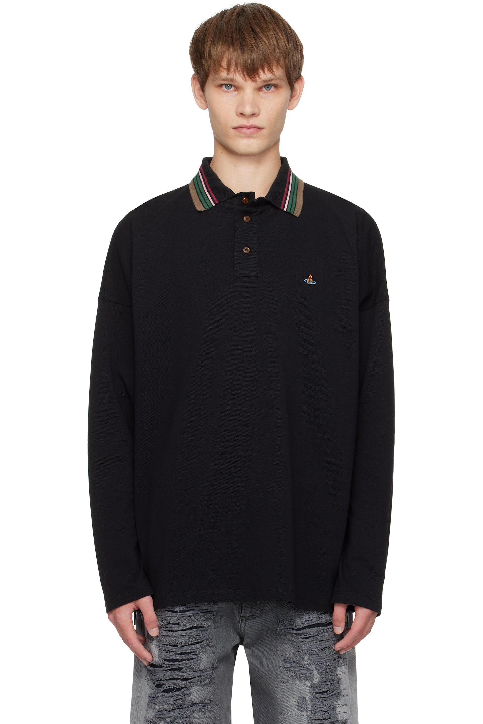 Vivienne Westwood - Black LS Oversized Polo