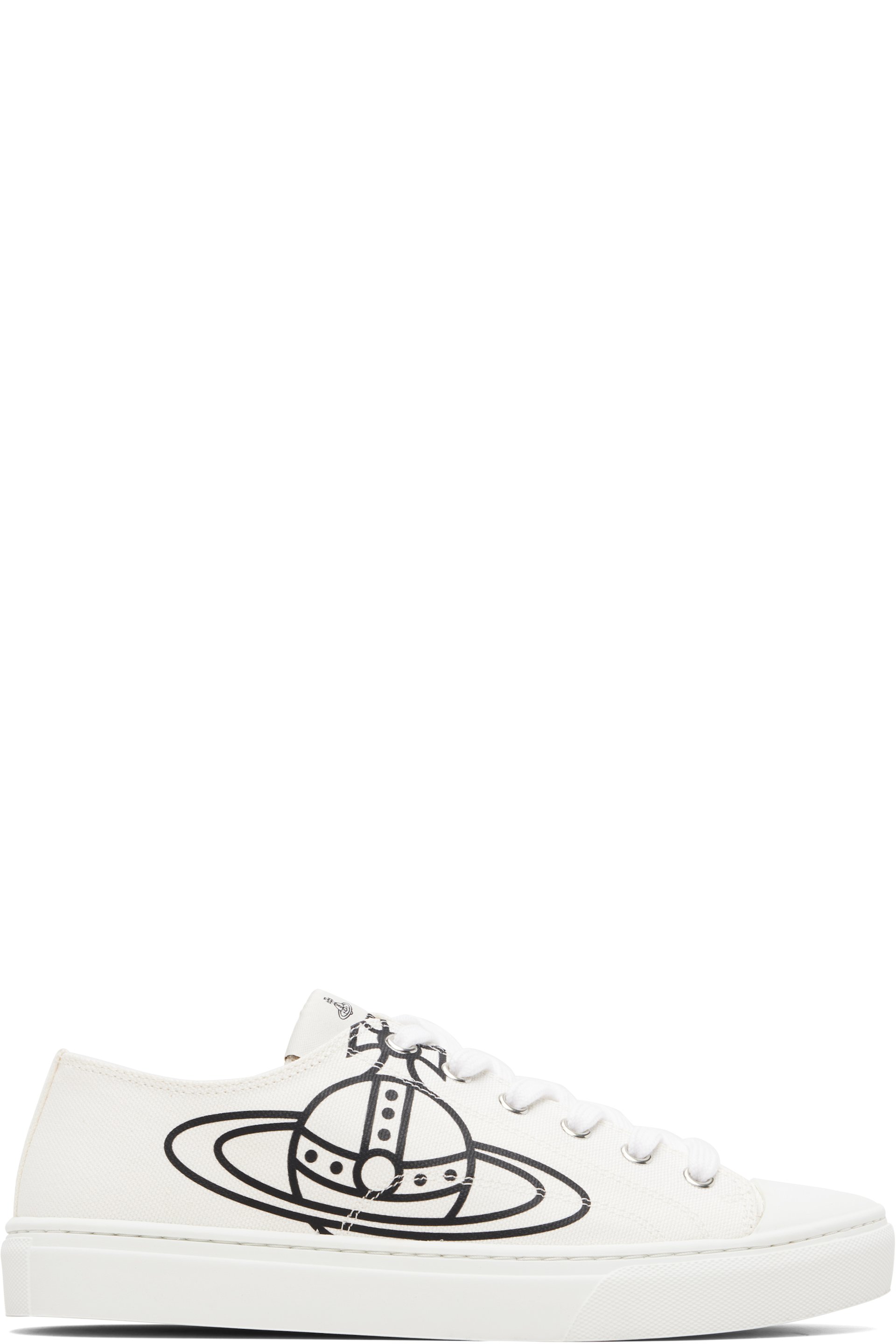 Vivienne Westwood - Baskets basses de style chausson de gymnastique blanches en canevas