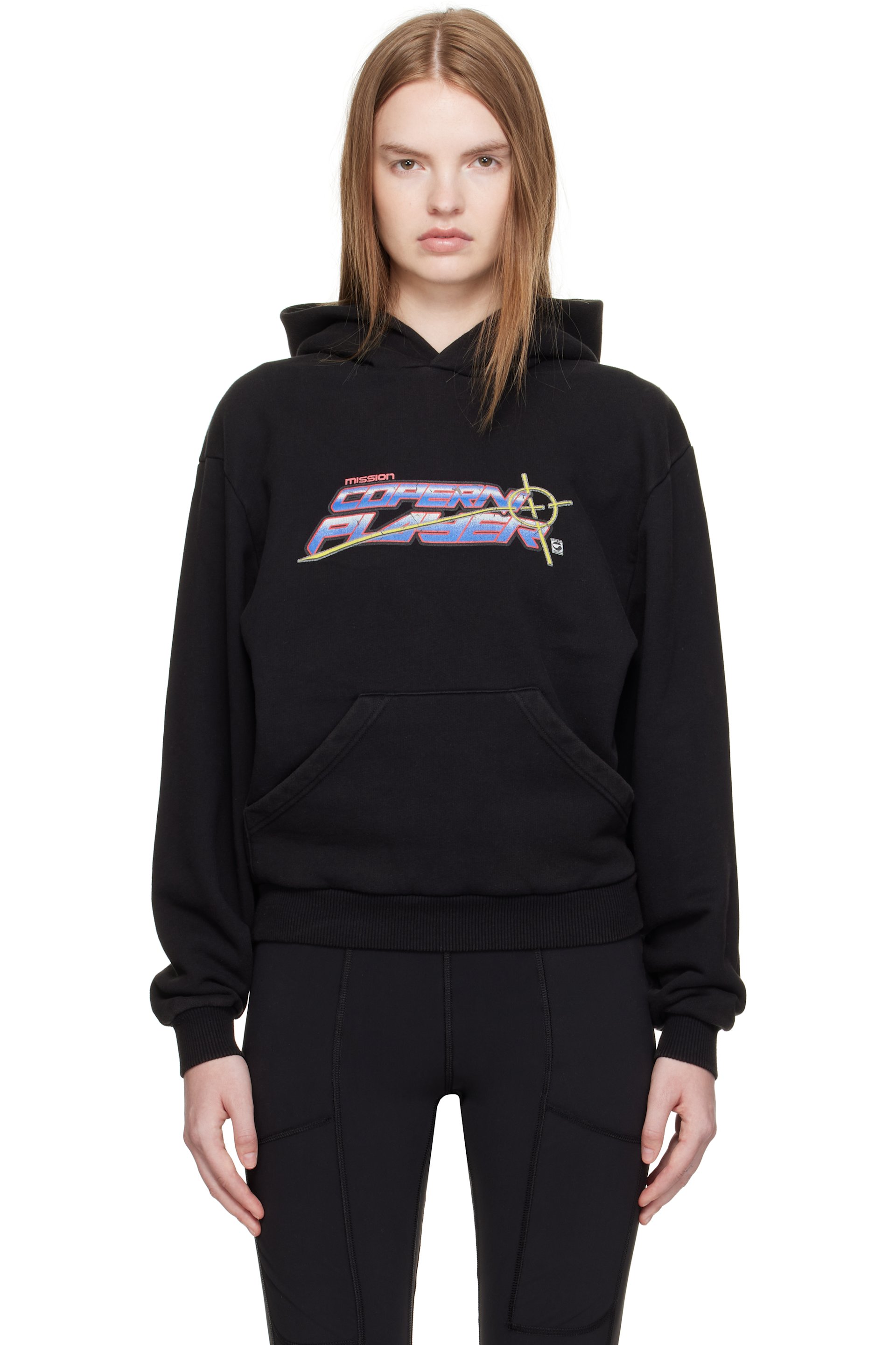 Coperni - Pull à capuche noir à slogan