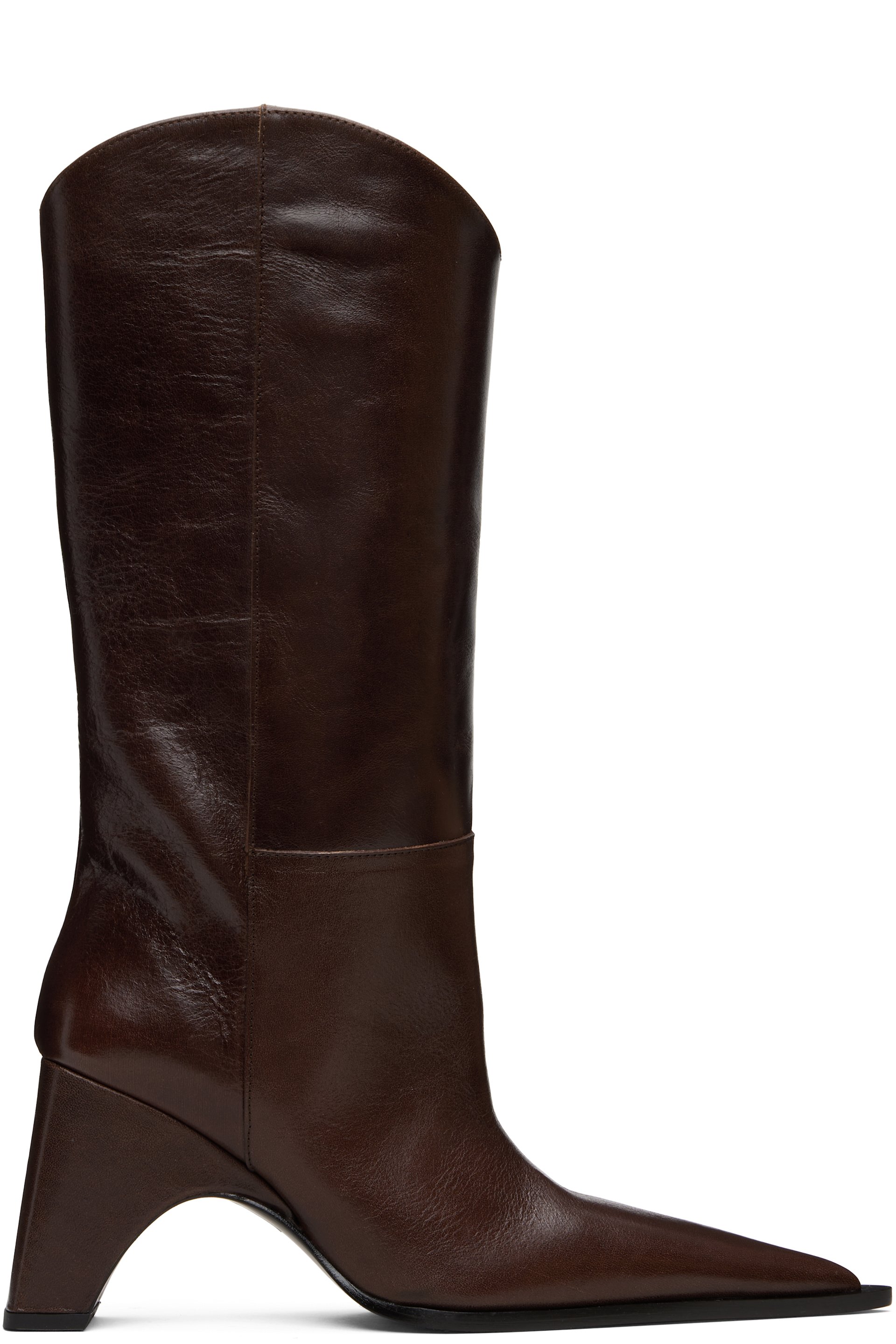Coperni - Bottes de cowboy hautes brunes à semelle arquée