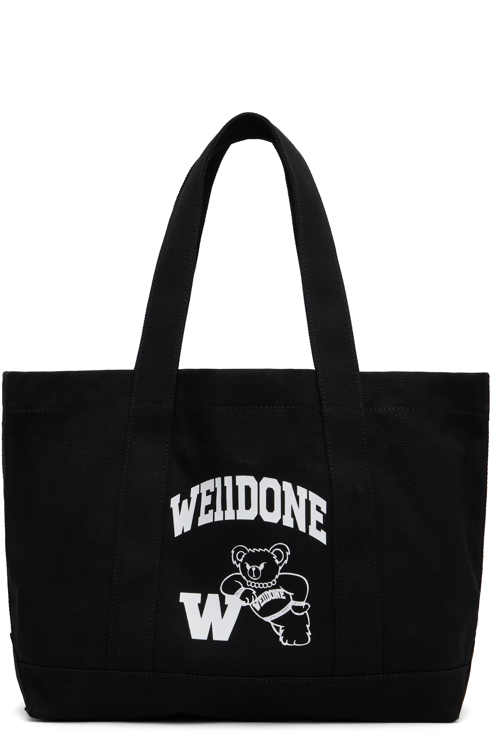 We11done - Black Varsity Canvas Tote