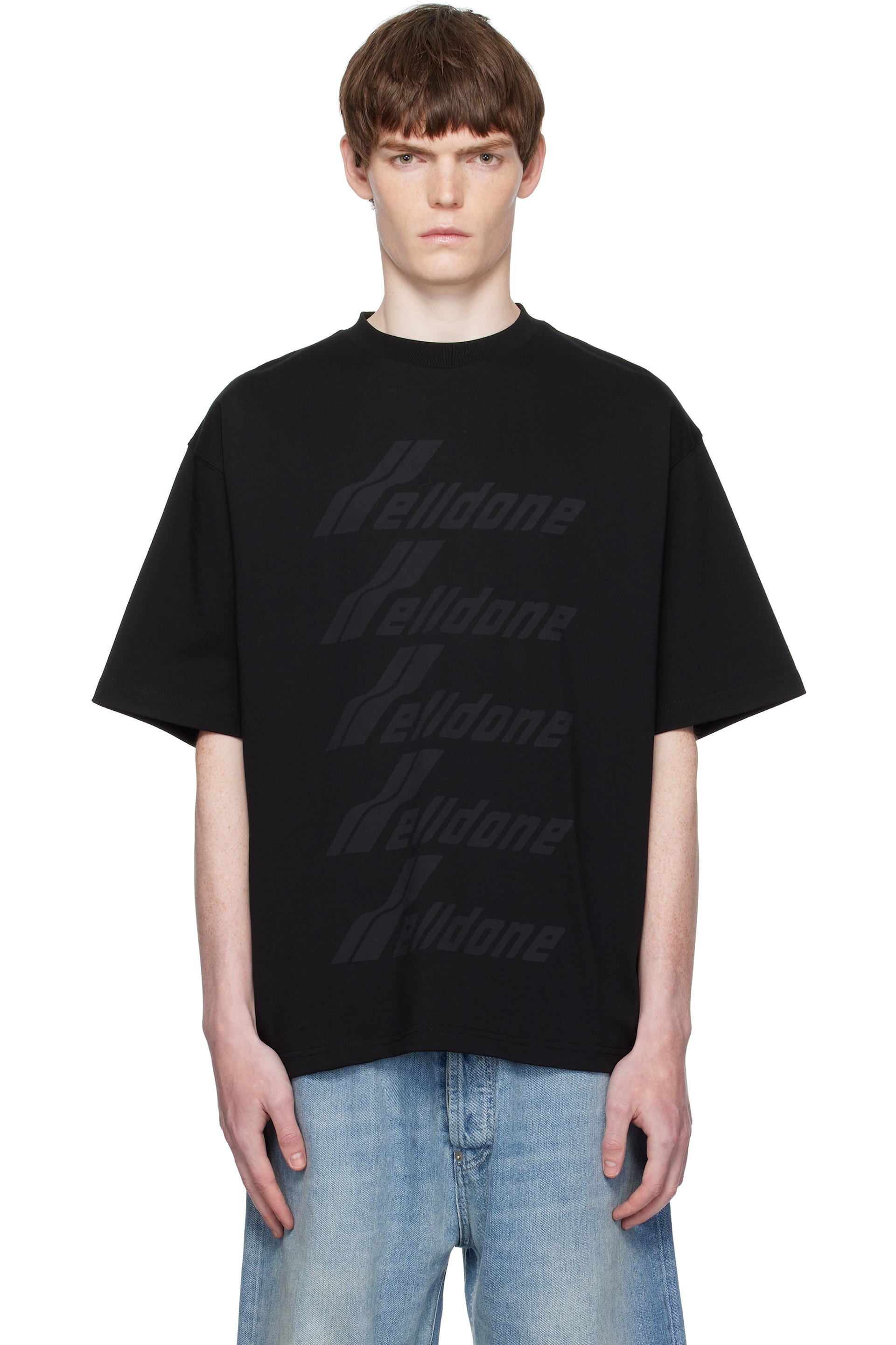 We11done - T-shirt noir à logos