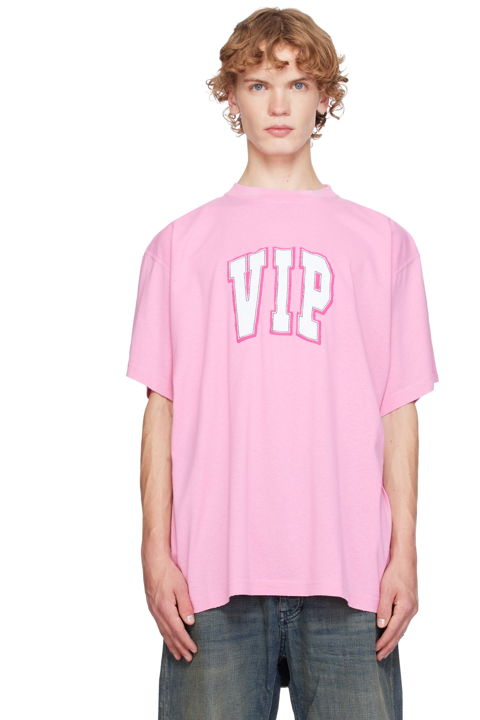 Balenciaga - Pink 'VIP' Oversized T-shirt