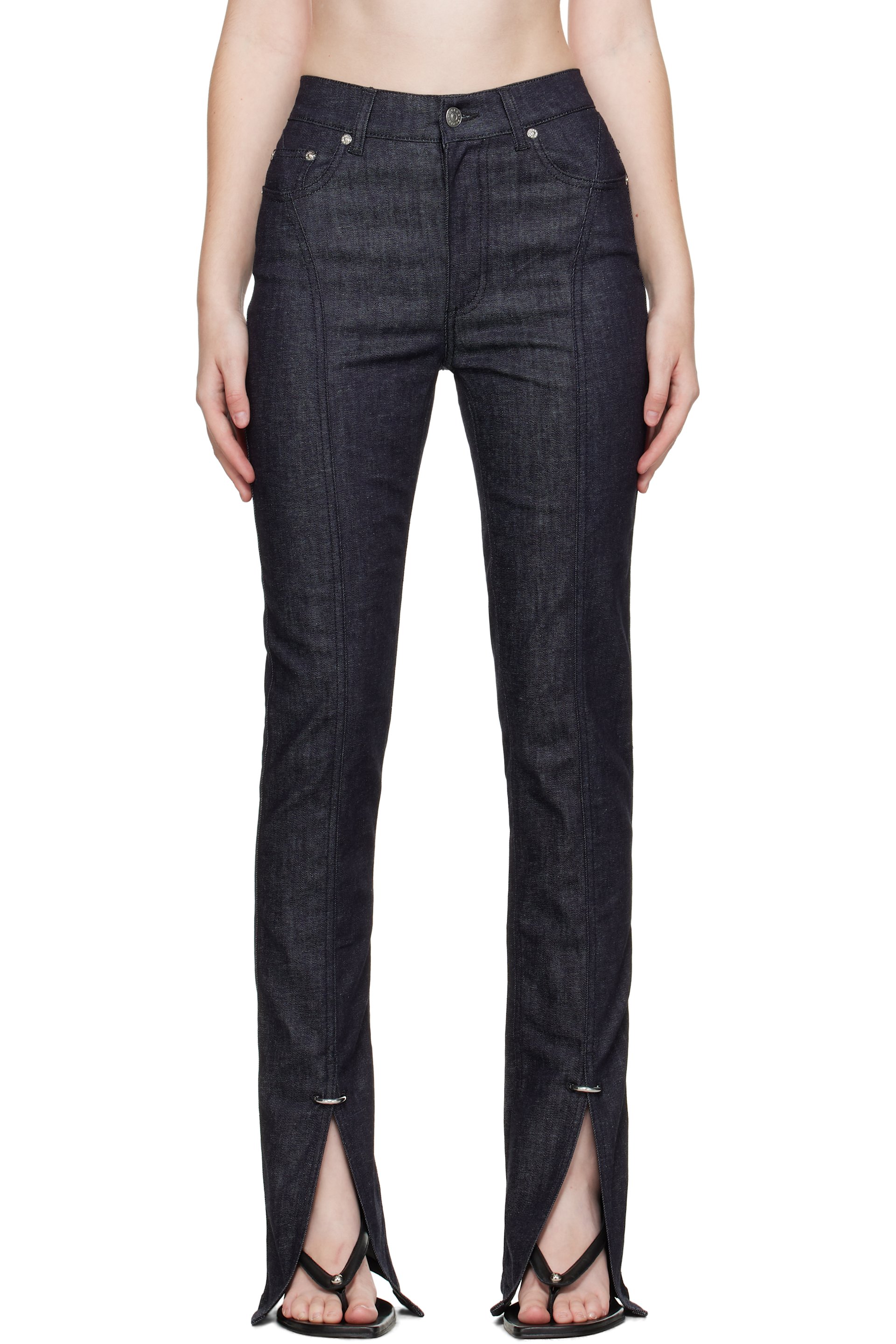 Mugler - Jean indigo à panneaux