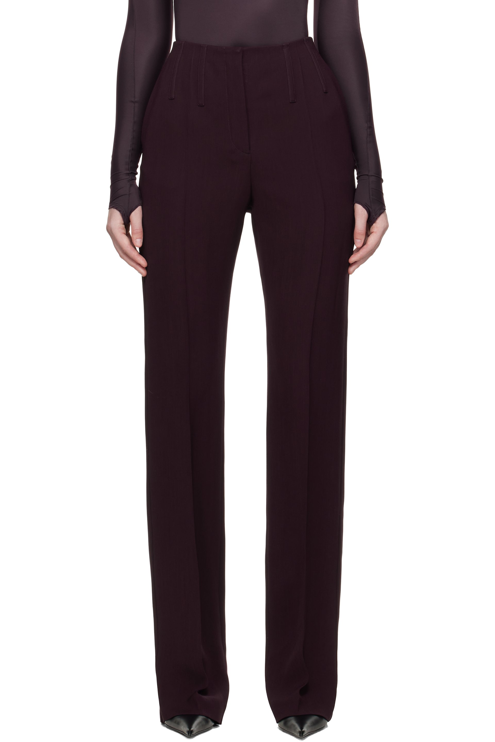 【美品】  Thierry Mugler / ティエリーミュグレー | 切り替え ウール ニット セーター | S | レッド×ネイビー | レディース ウィメンズ用 Mugler 最新コレクション | SSENSE 日本