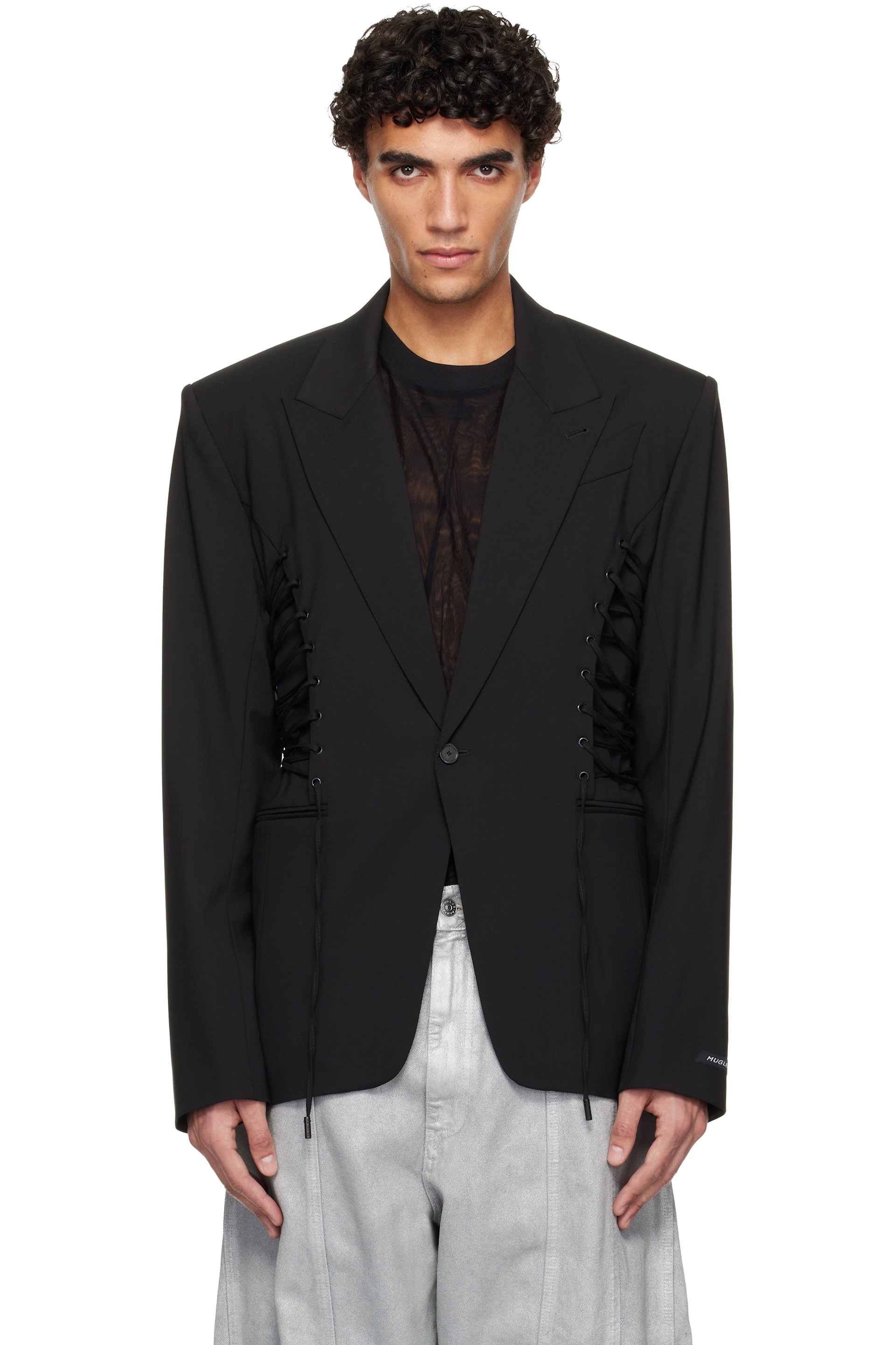 MUGLER  ブラック テーラードジャケット 252345M195001_1.jpg