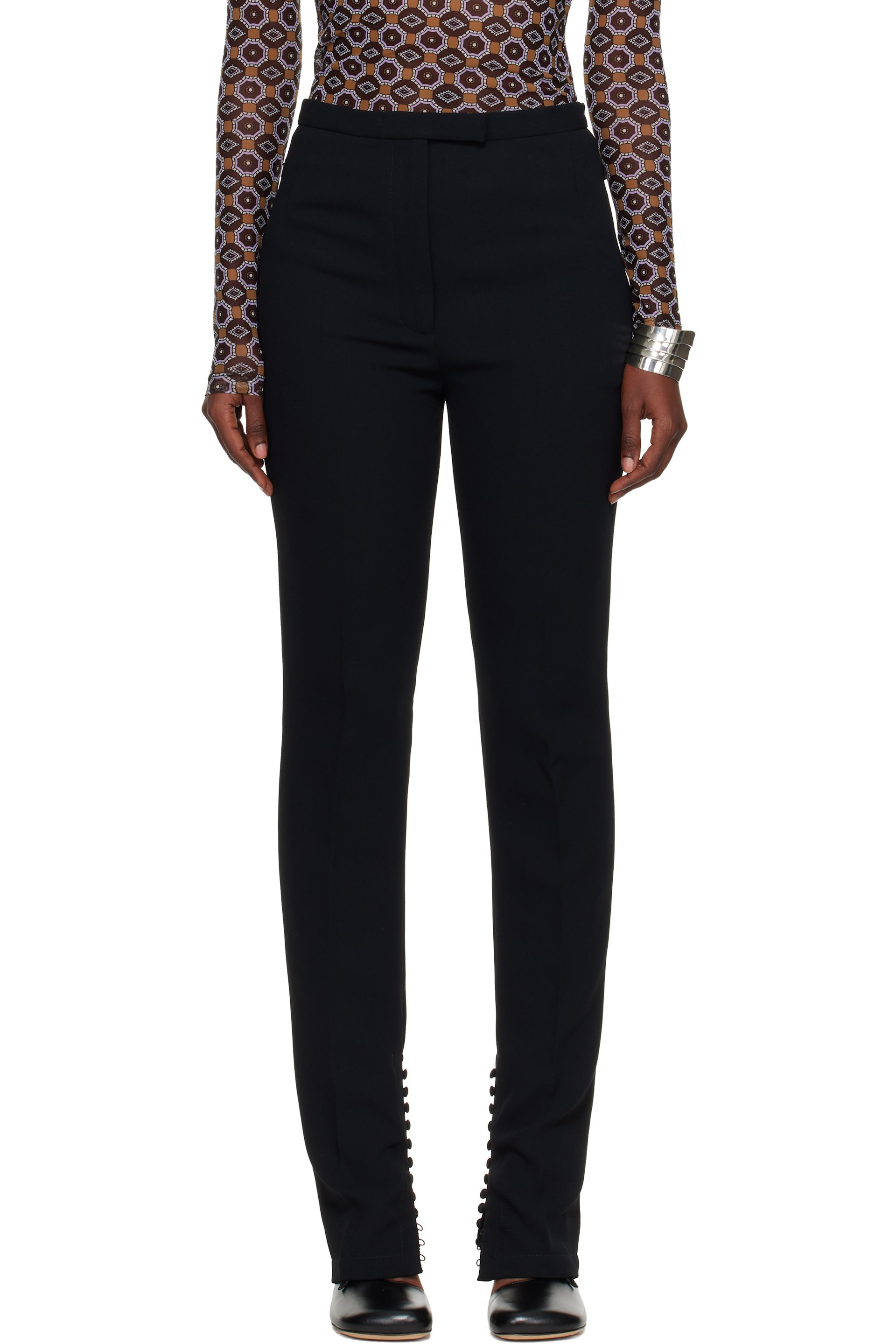 Dries Van Noten - Pantalon noir en crêpe