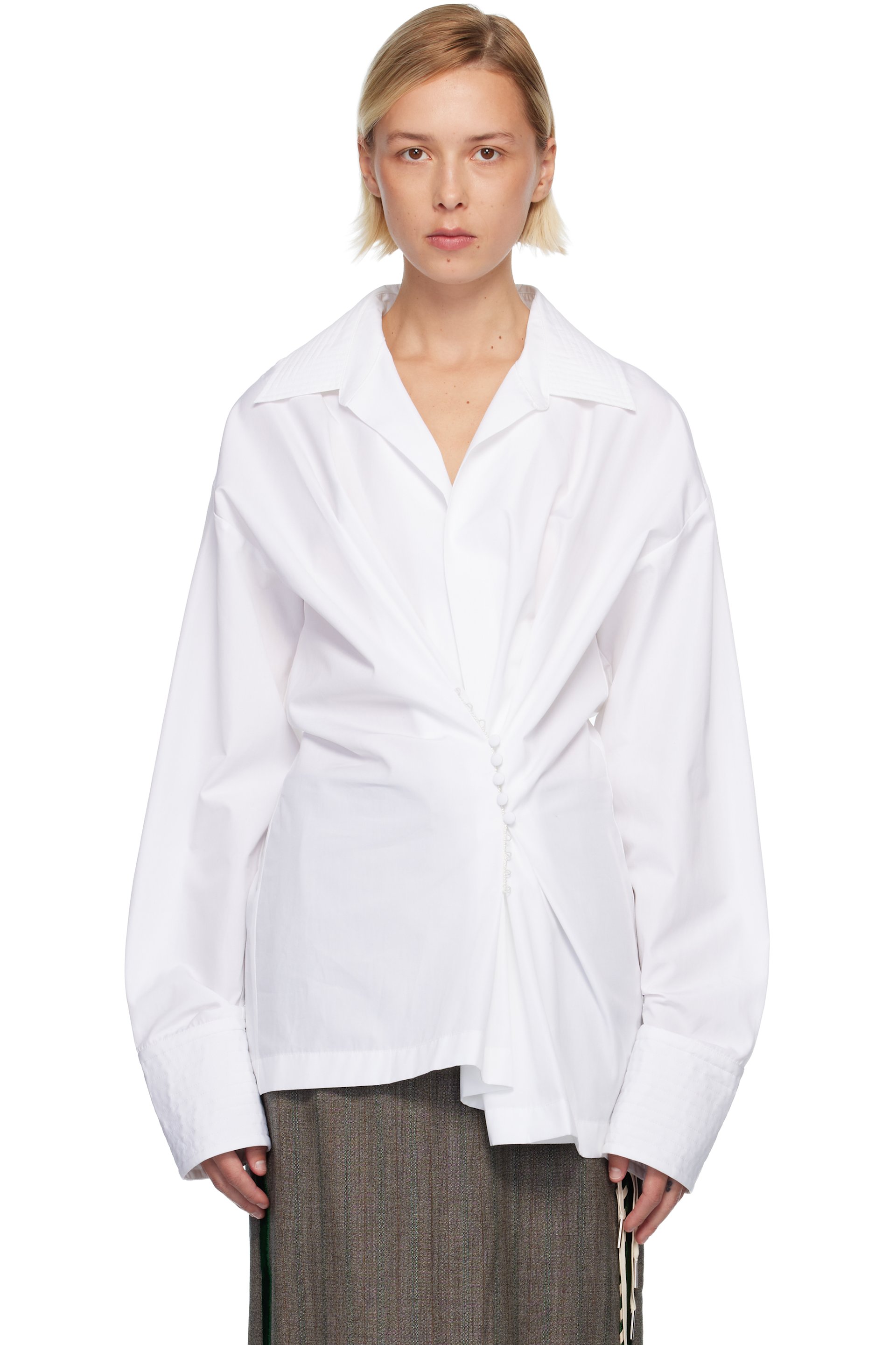 Dries Van Noten - White V-Neck Shirt