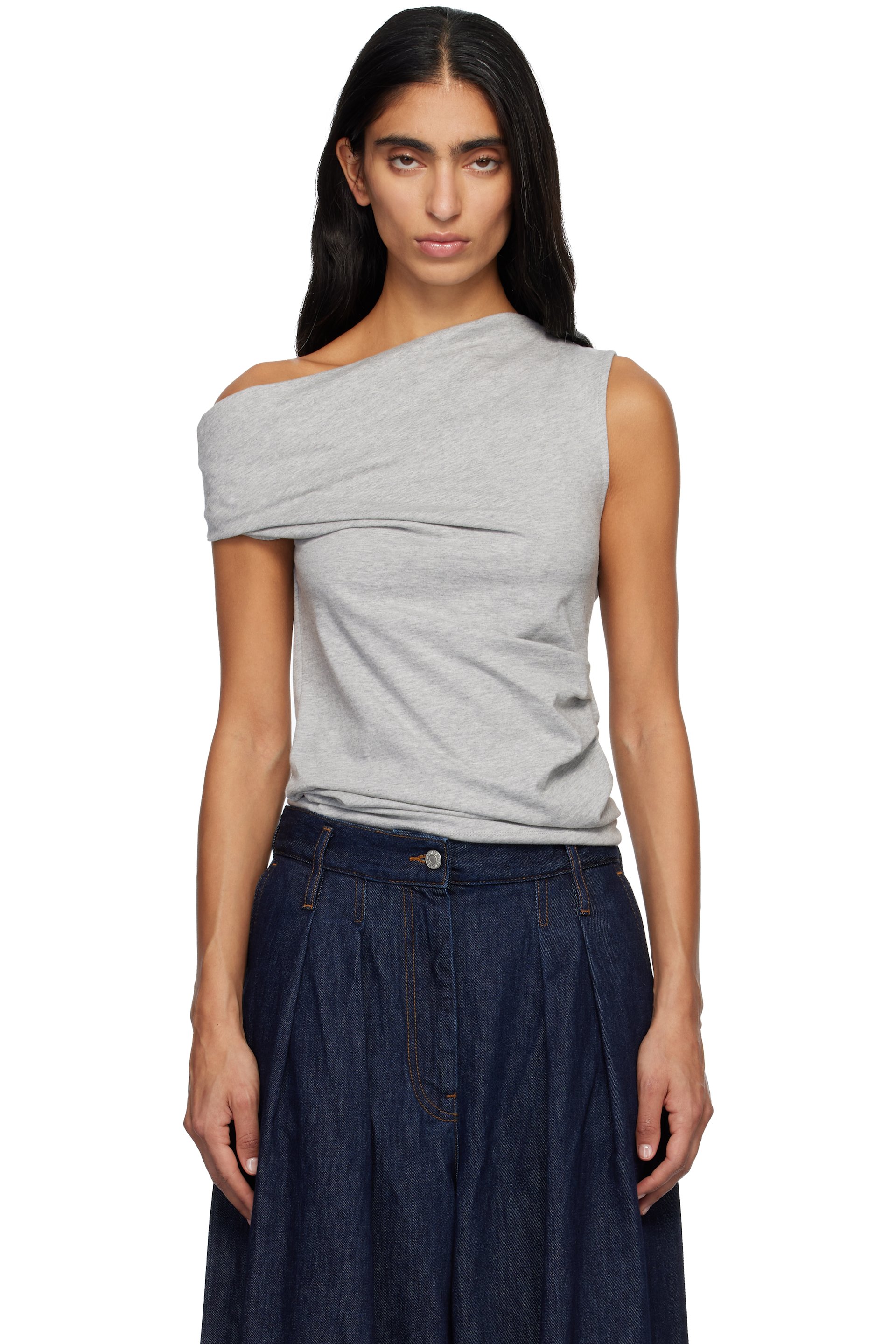 Dries Van Noten - Débardeur gris en jersey épais