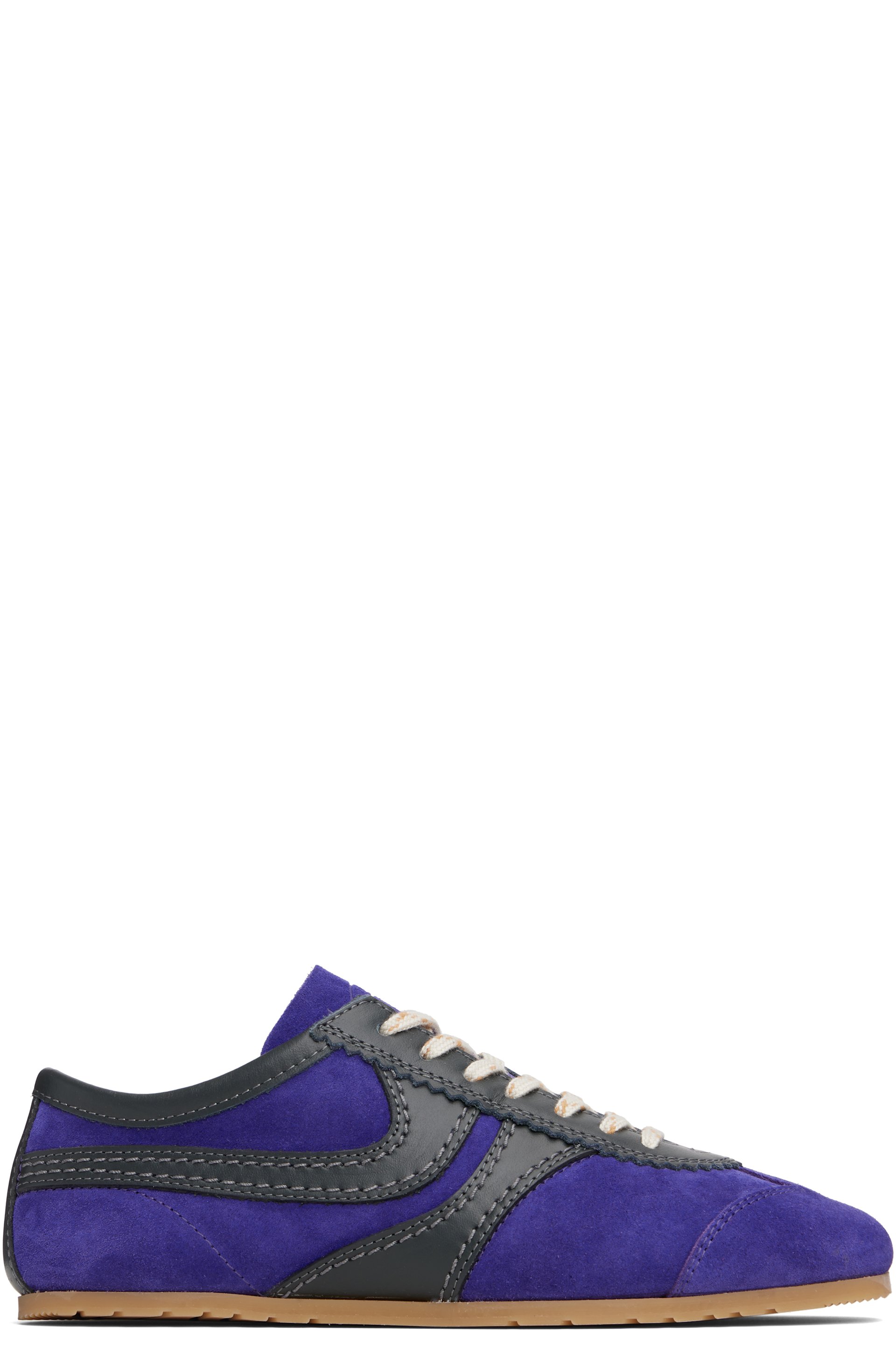 Dries Van Noten - Baskets mauves en suède