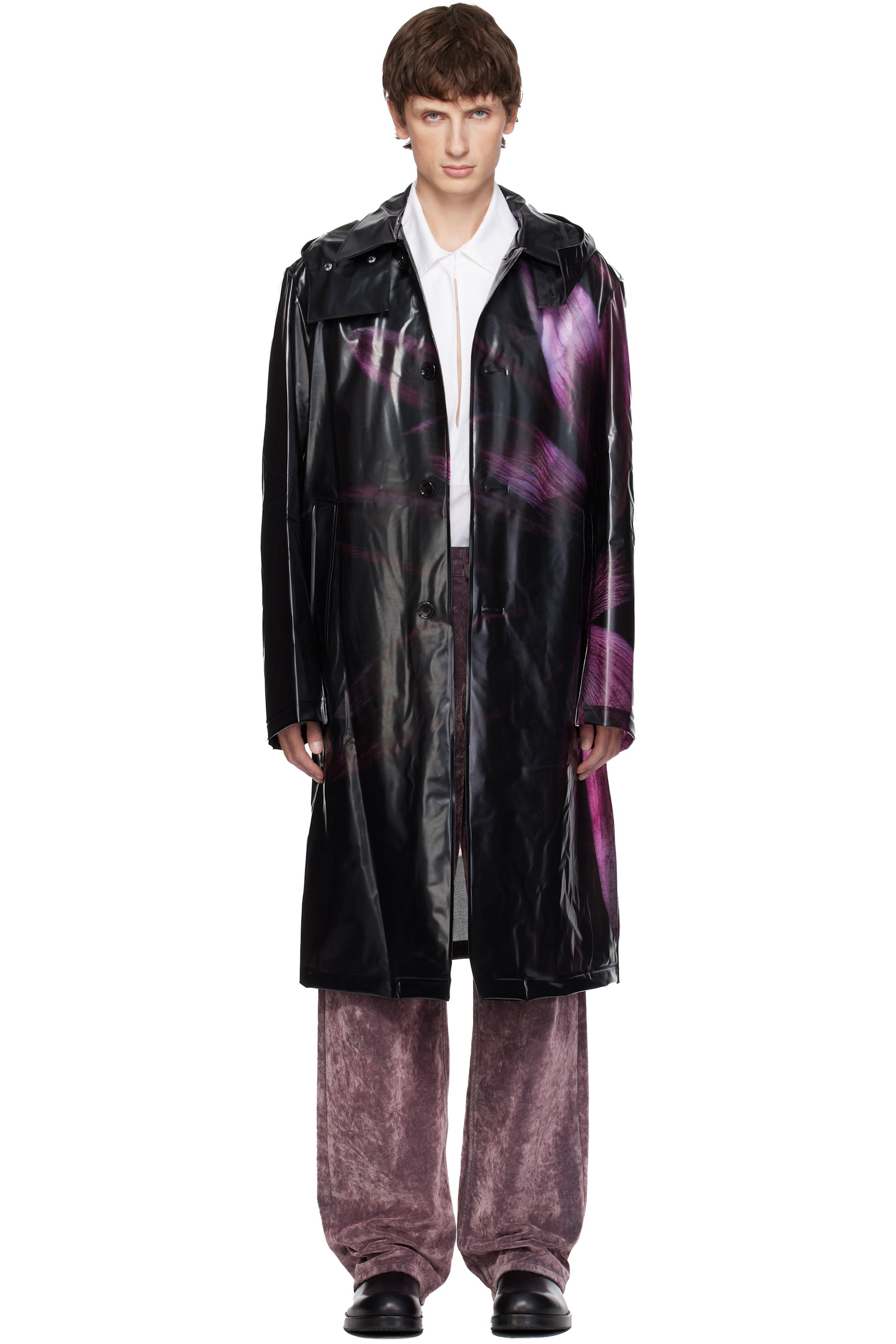 Dries Van Noten - Black Loose Fit Mac Raincoat