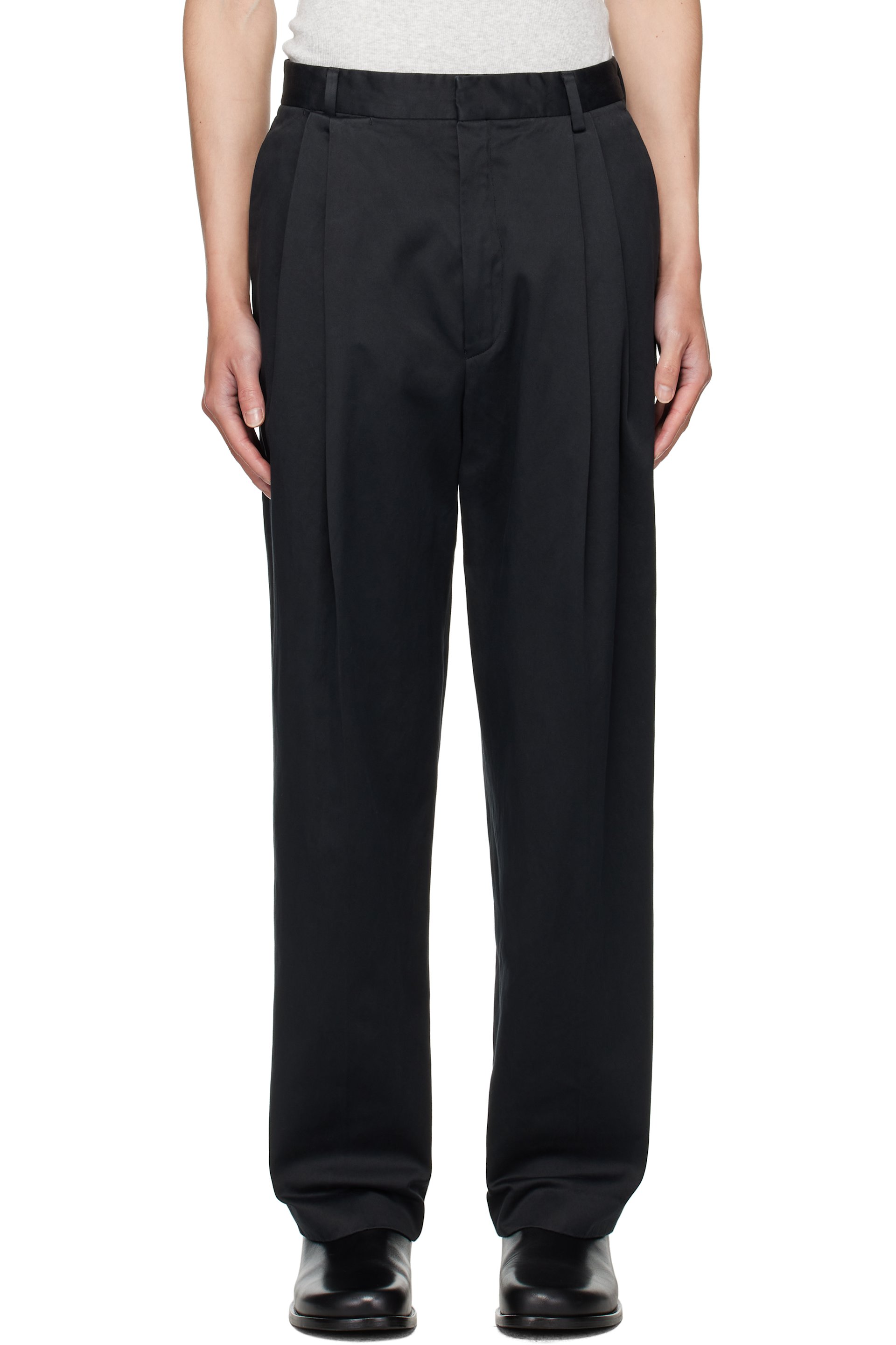 Dries Van Noten - Black Pleated Trousers