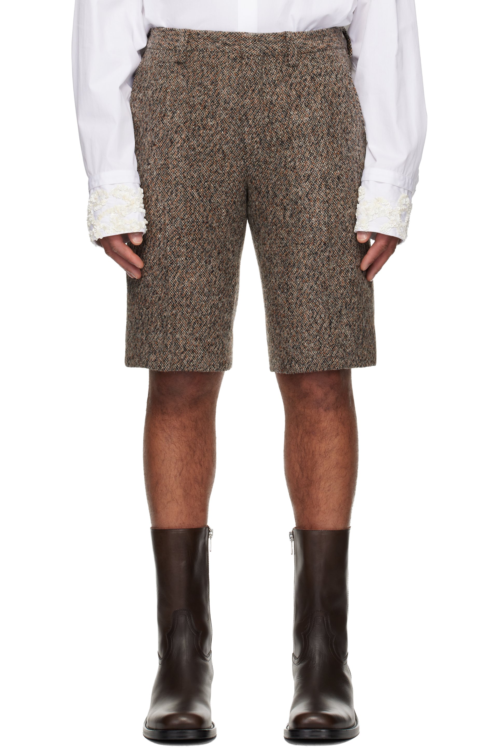 Dries Van Noten - Short façon costume multicolore en laine