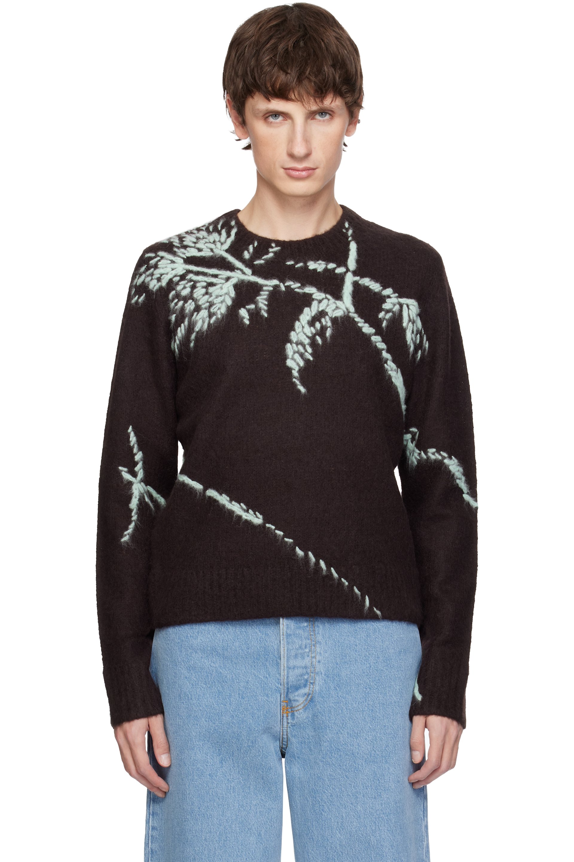 Dries Van Noten - Pull brun en alpaga