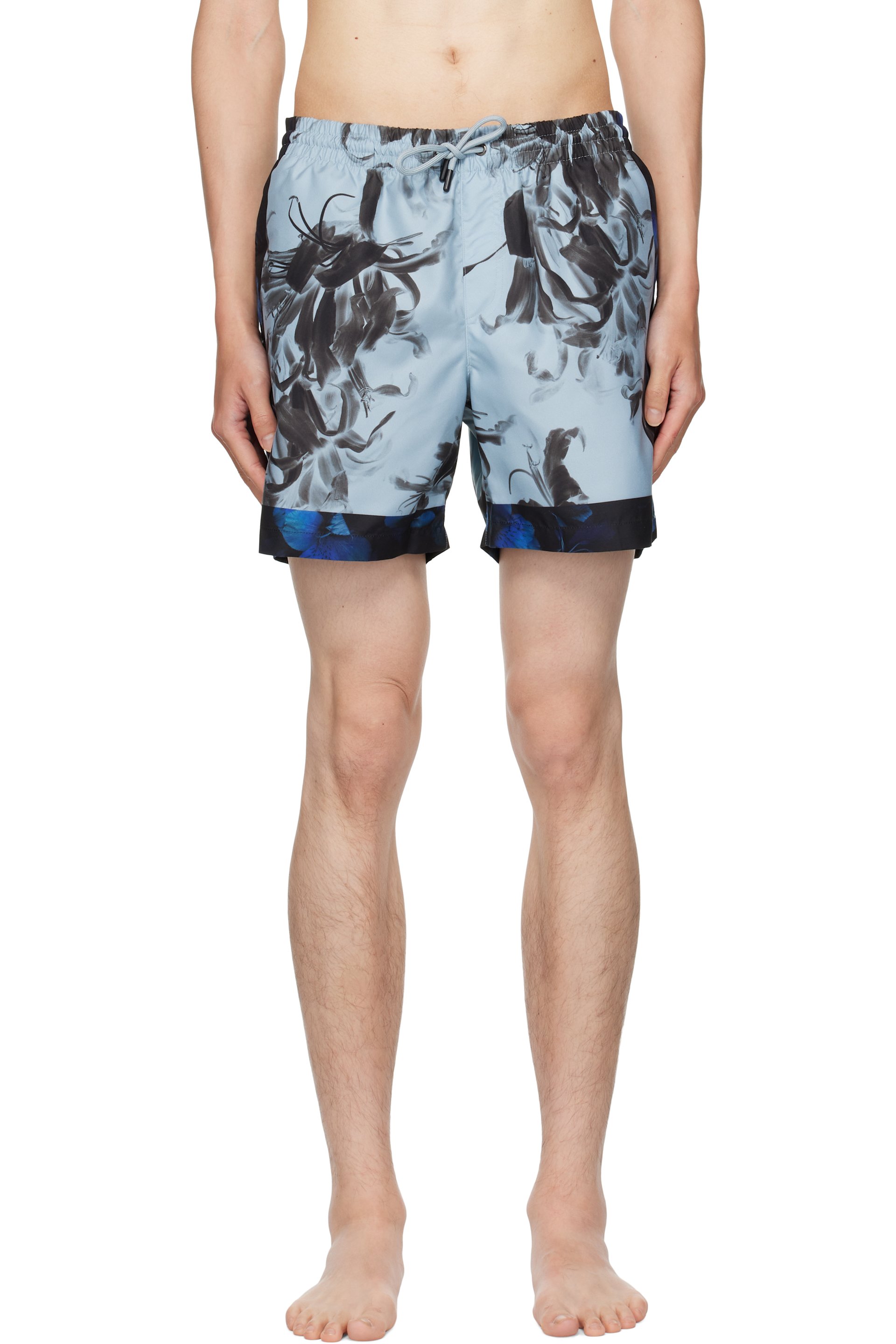 Dries Van Noten - Blue Patterned Swim Shorts