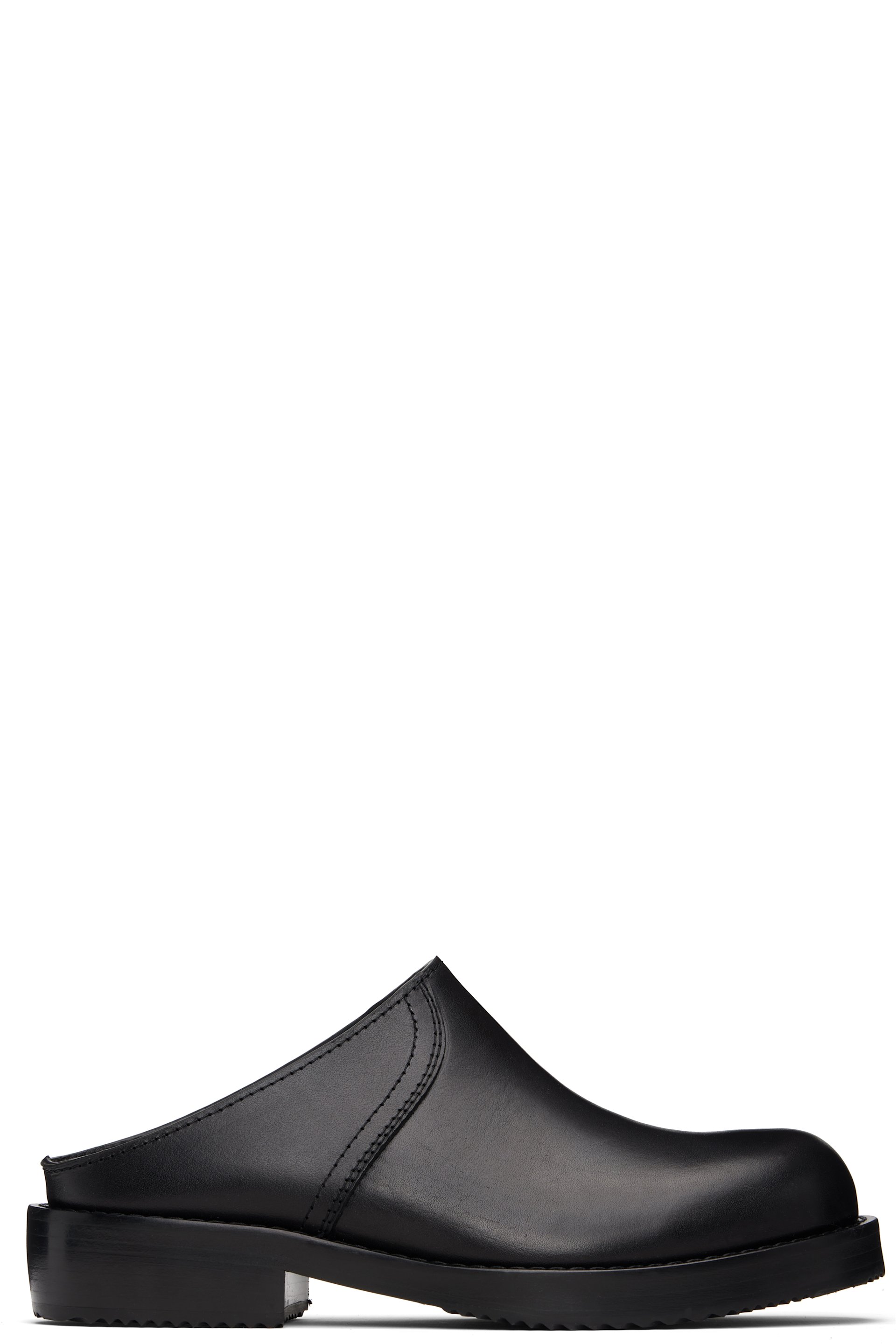 Dries Van Noten - Black Leather Clogs