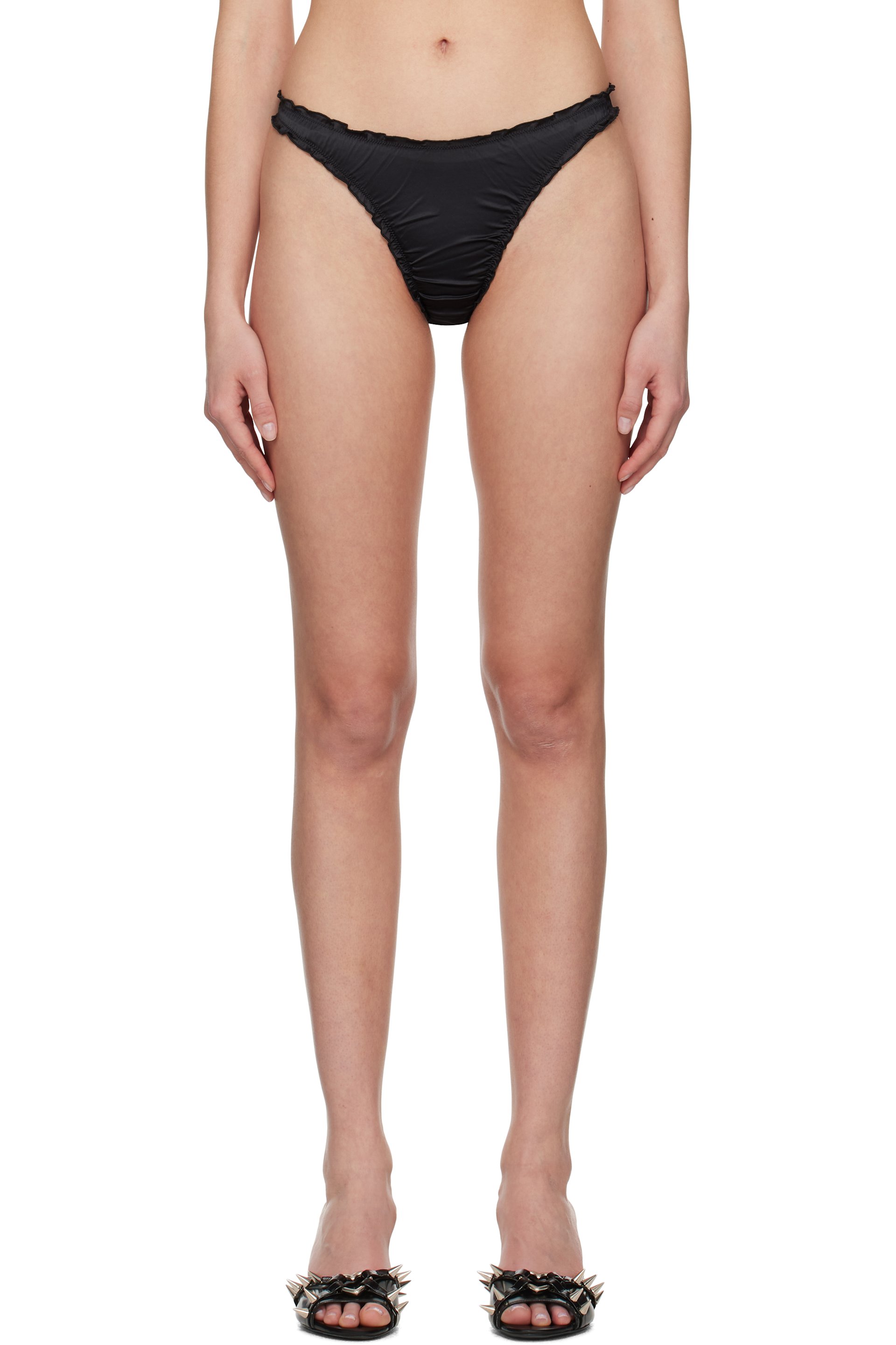 Shadowplay - Black Ruffled Thong