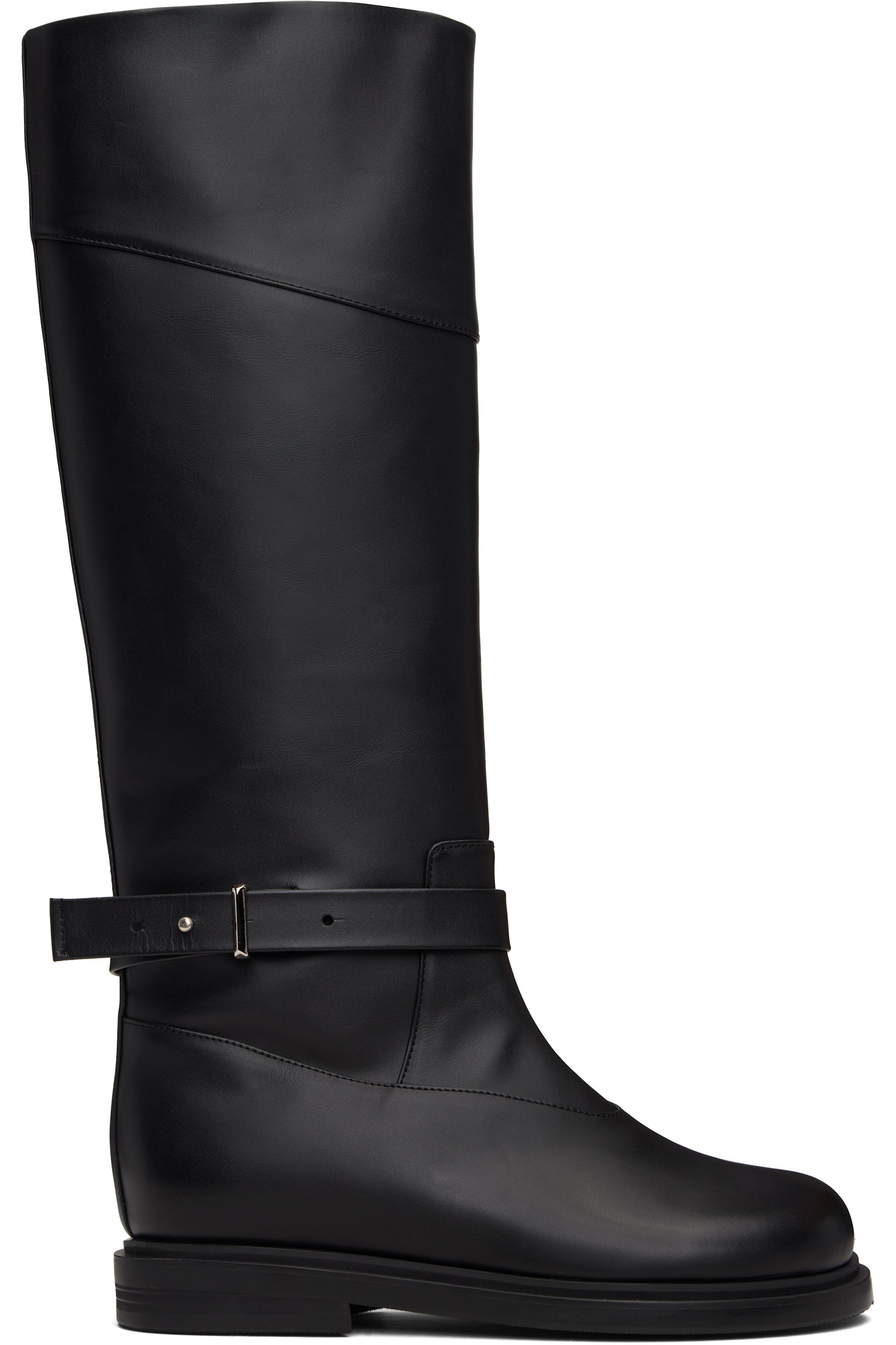 Epingler - Bottes hautes Angt noires à bride de style ceinture