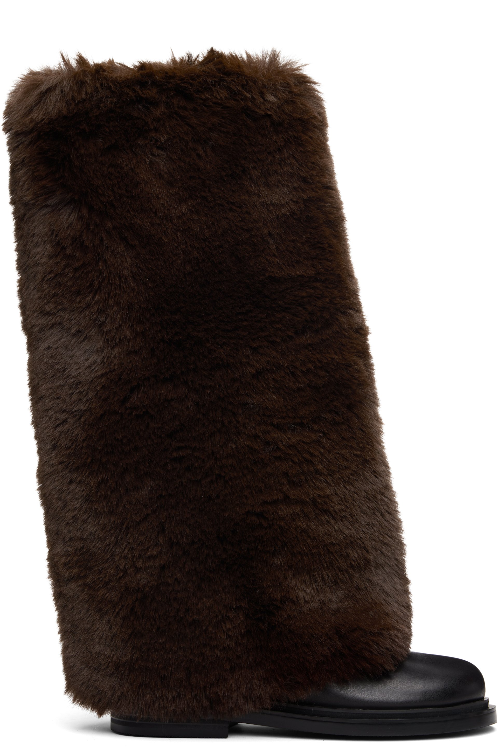 Epingler - Bottes hautes brunes à garniture de style chaussette