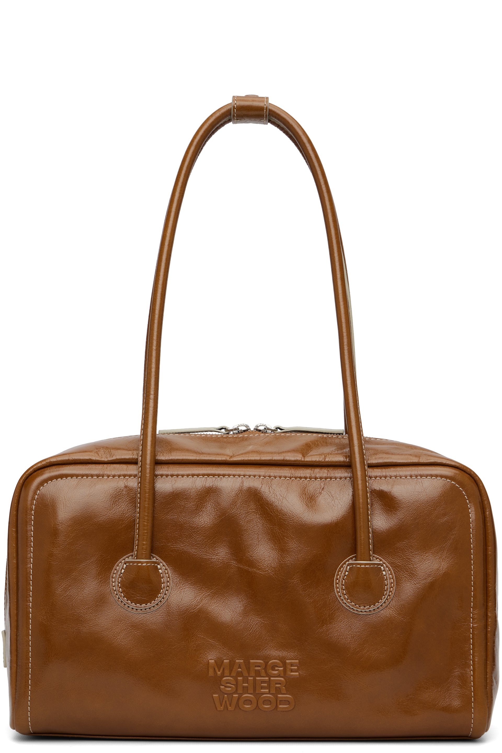 MARGESHERWOOD - Sac Boston brun en cuir souple