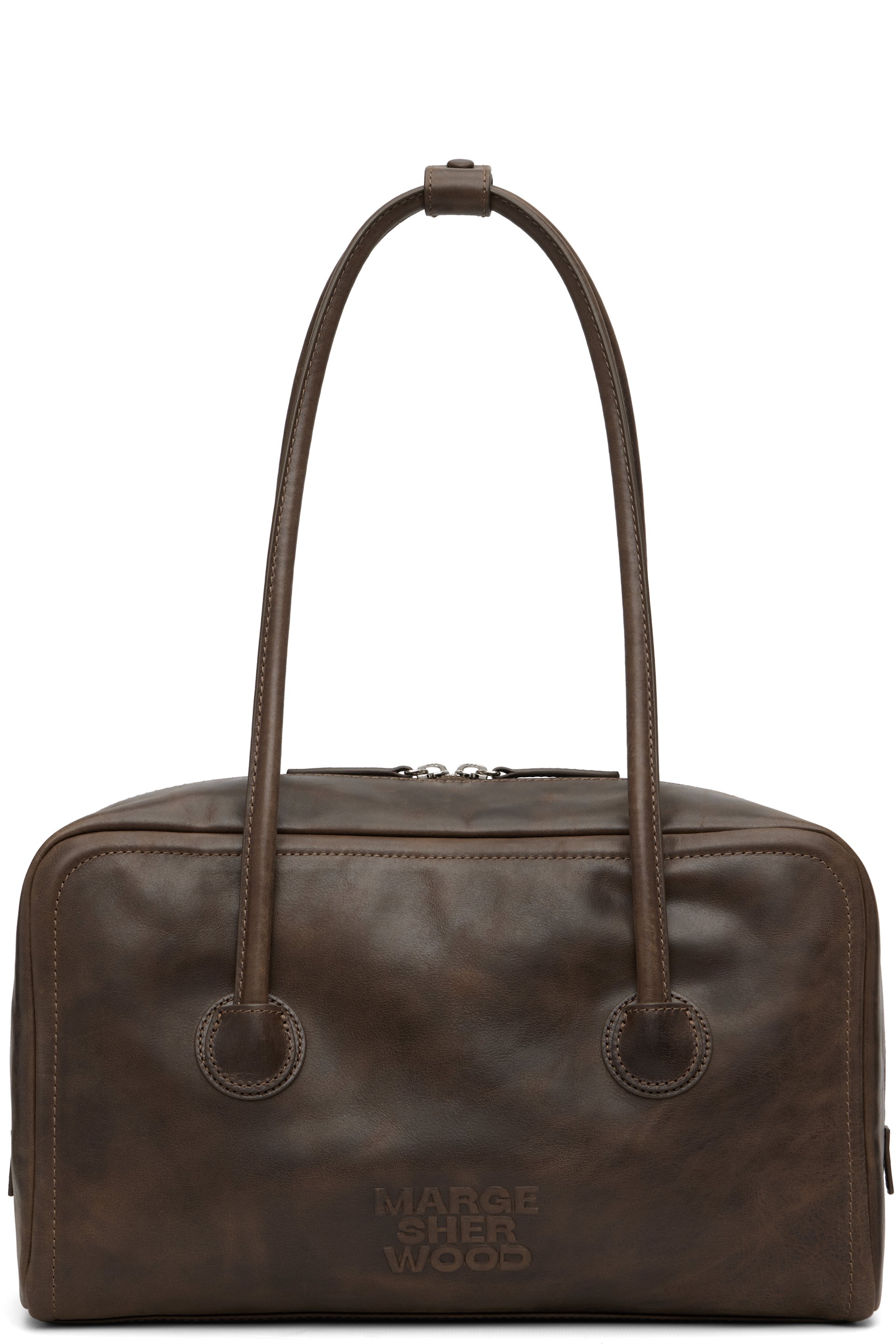 MARGESHERWOOD - Sac Boston brun en cuir souple