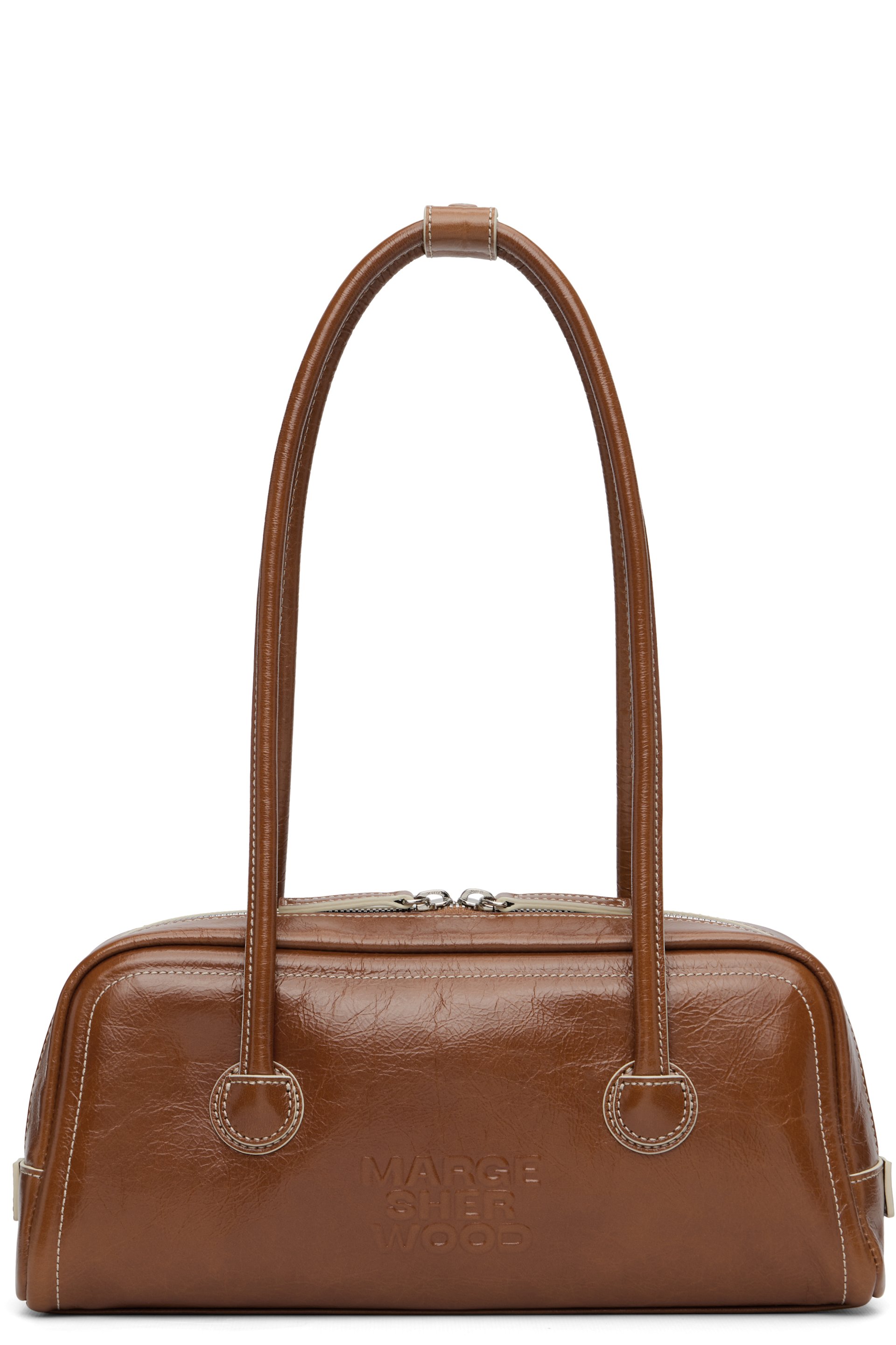 MARGESHERWOOD - Sac horizontal Boston brun en cuir souple