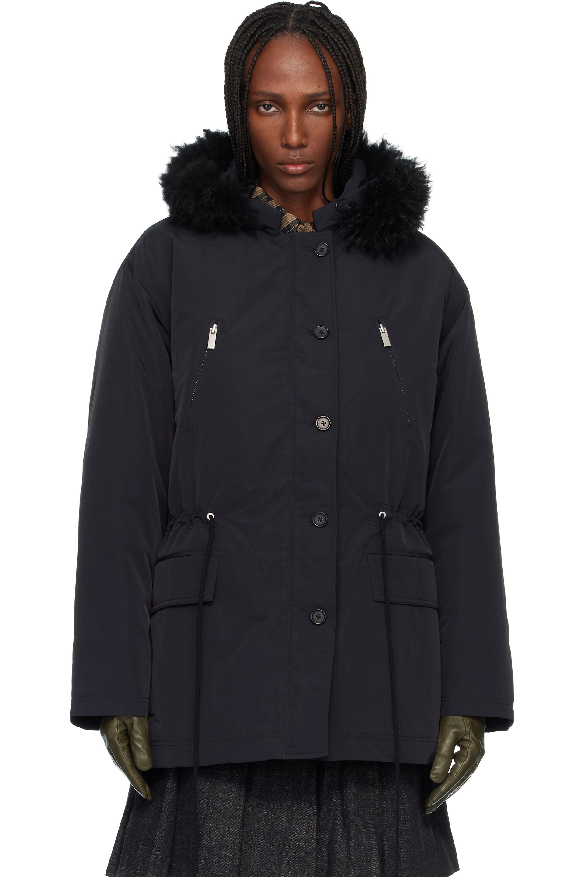 CPLUS Series - Black Faux-Fur Hood Parka