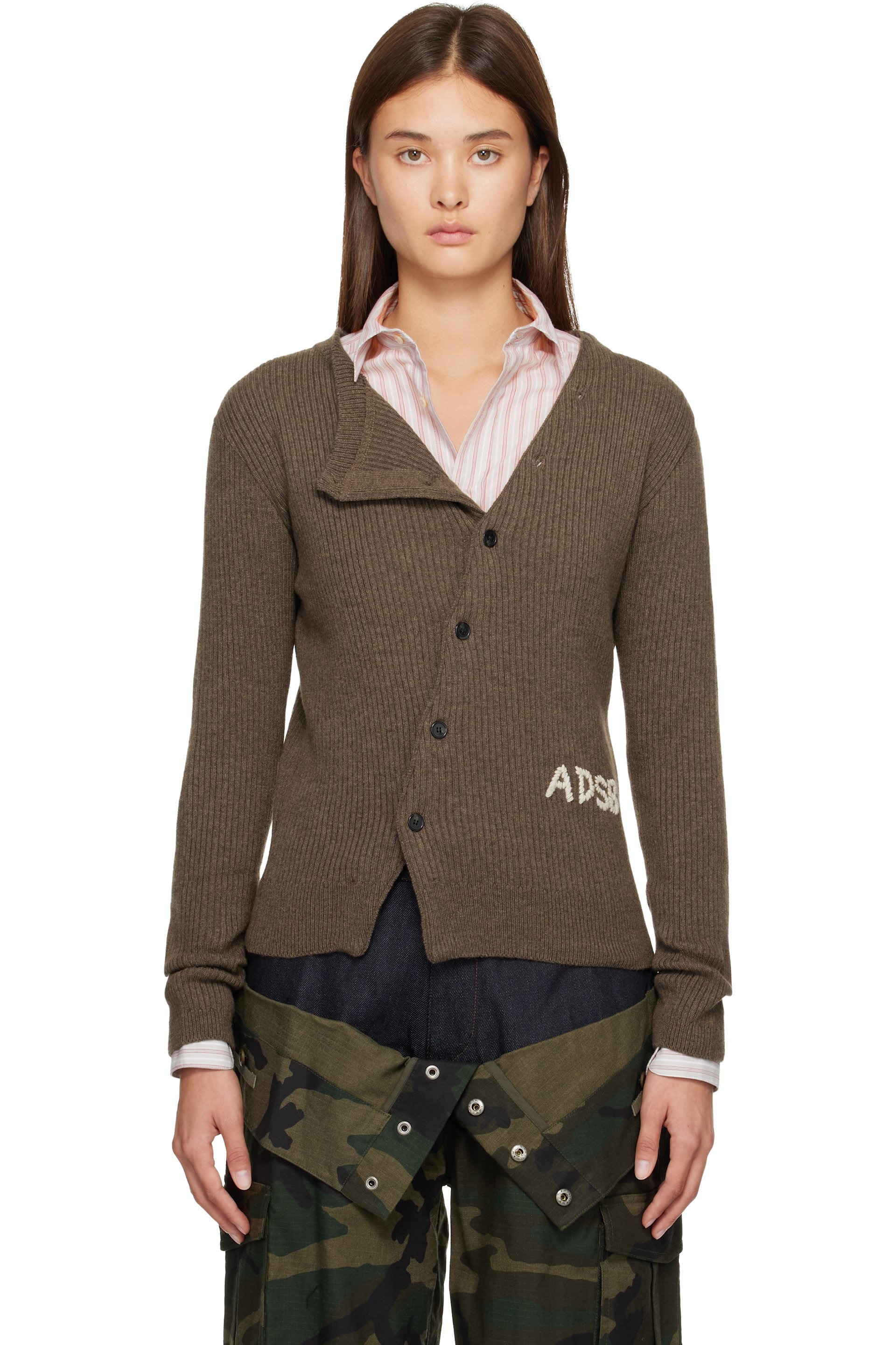 Andersson Bell - Brown Hand Stitched Basic Cardigan