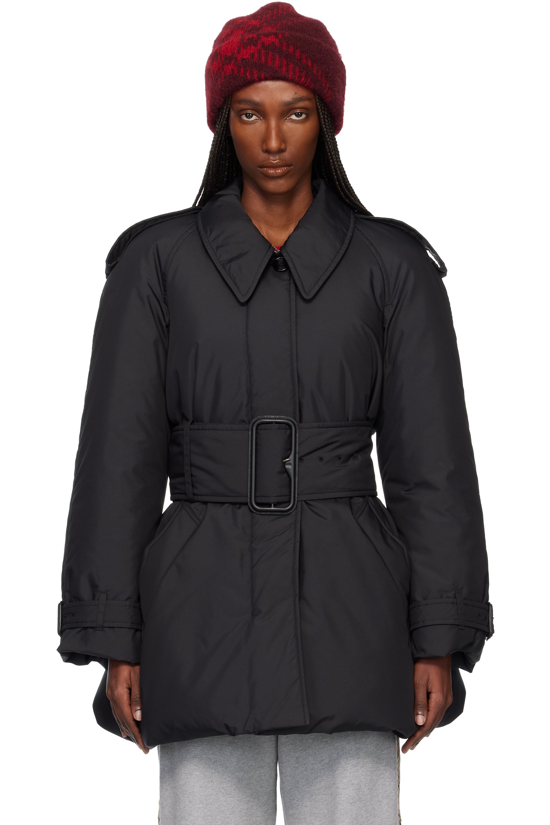 Burberry - Black Belted Berryhill Padded Car Down Coat