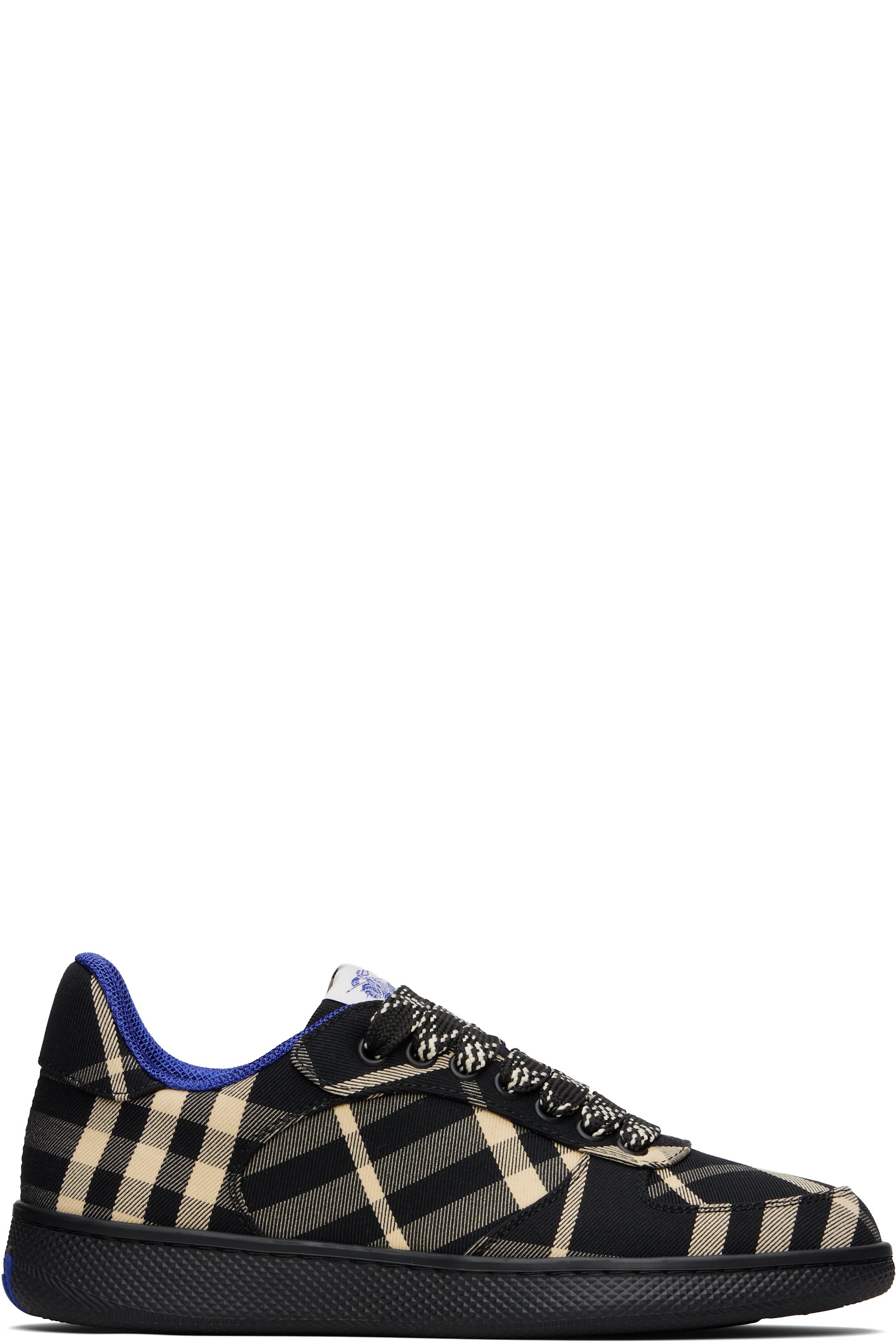 Burberry - Black & Beige Check Terrace Sneakers