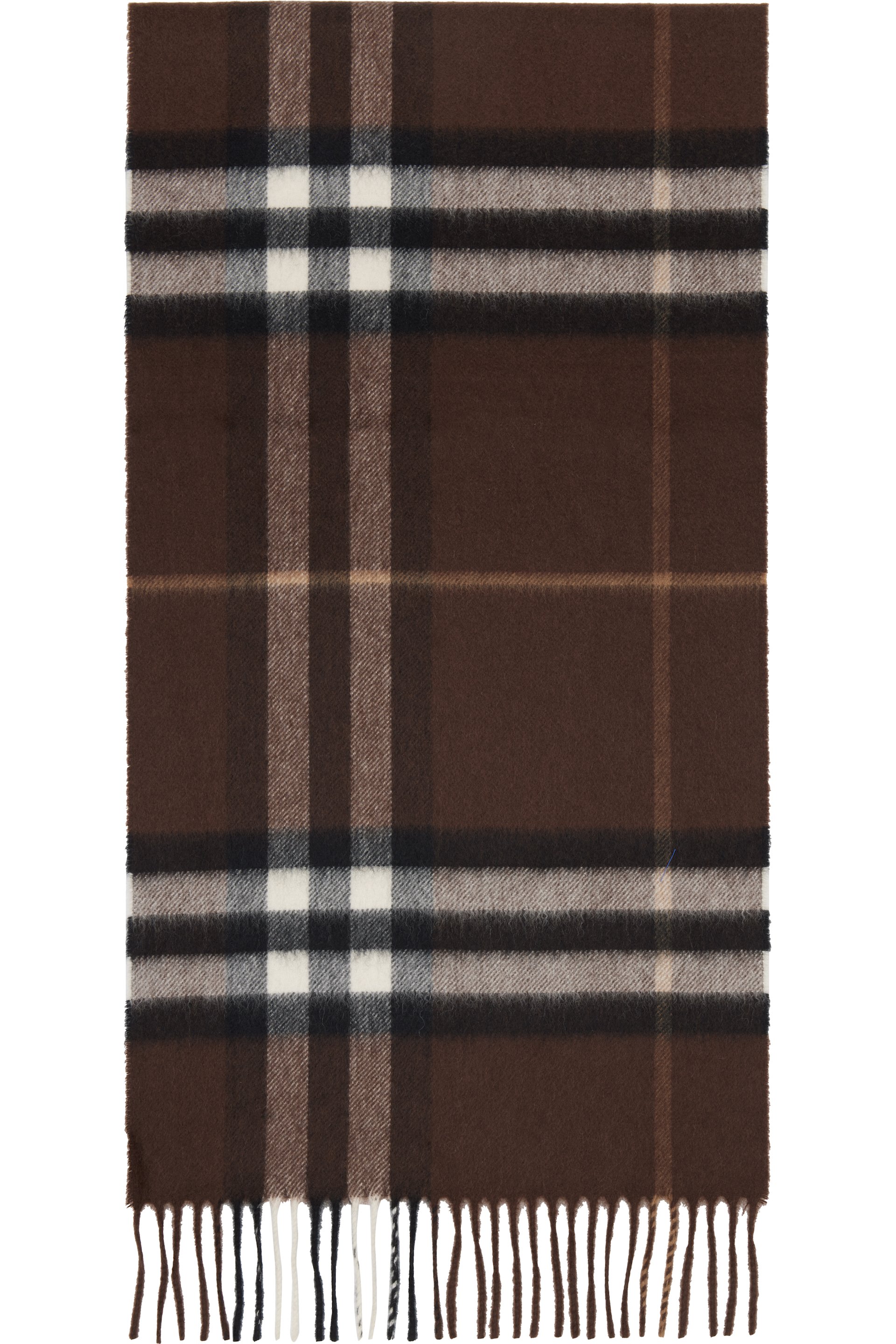 Burberry - Brown Check Cashmere Scarf