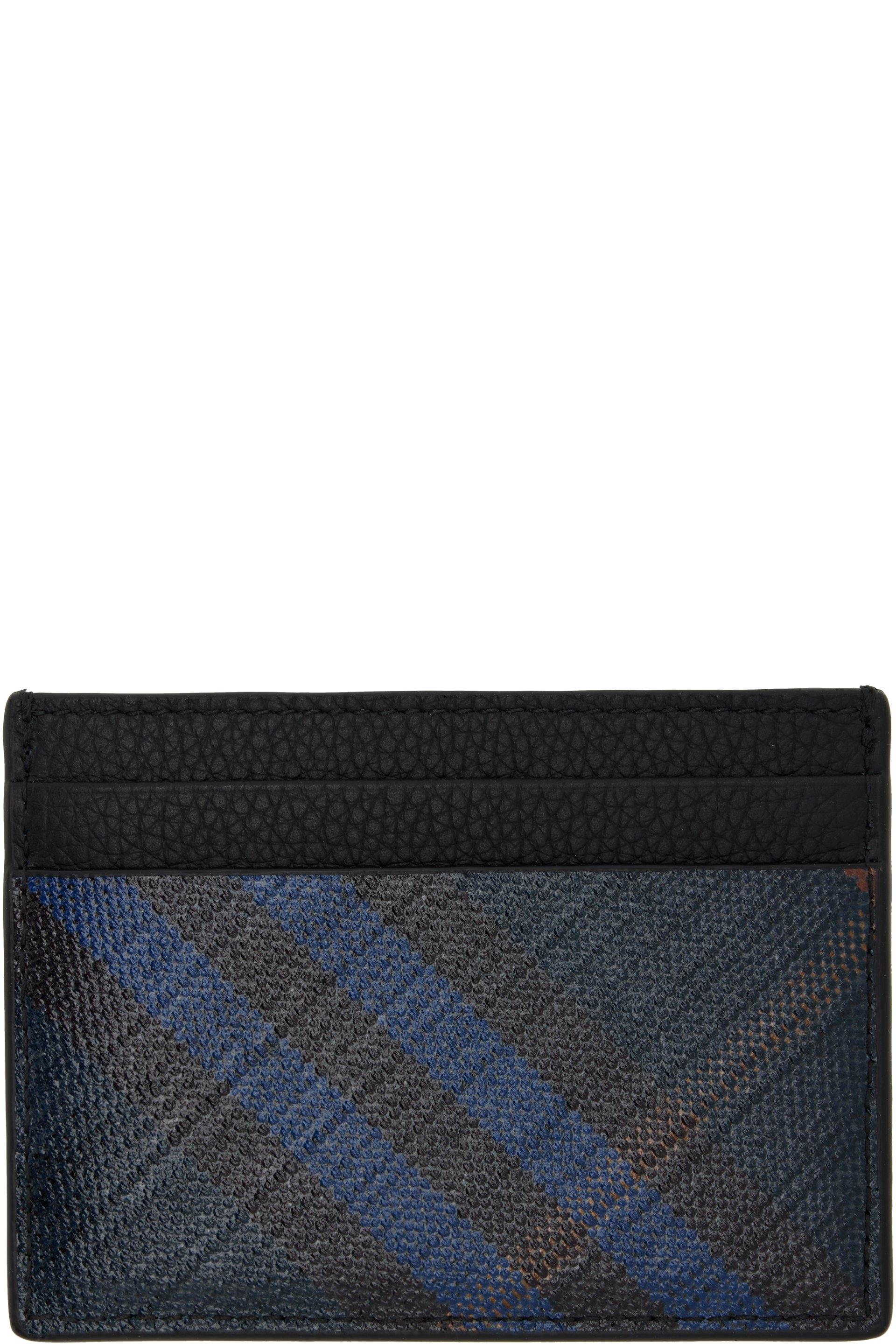 Burberry - Navy Tall Check Card Holder