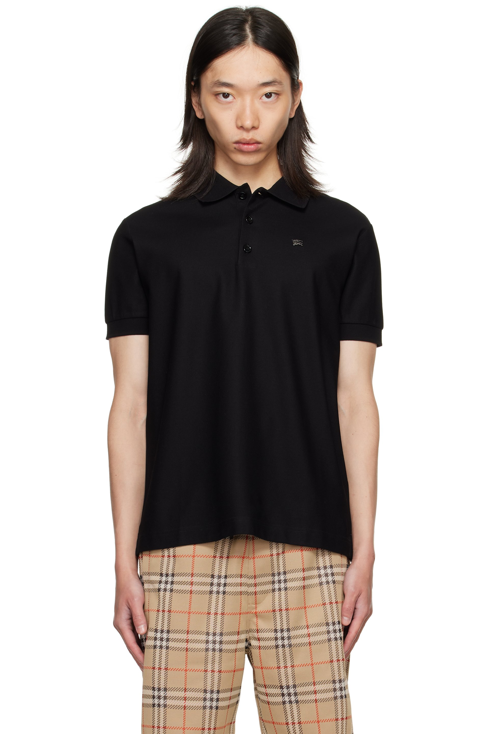 Burberry - Black Metal EKD Cotton Polo