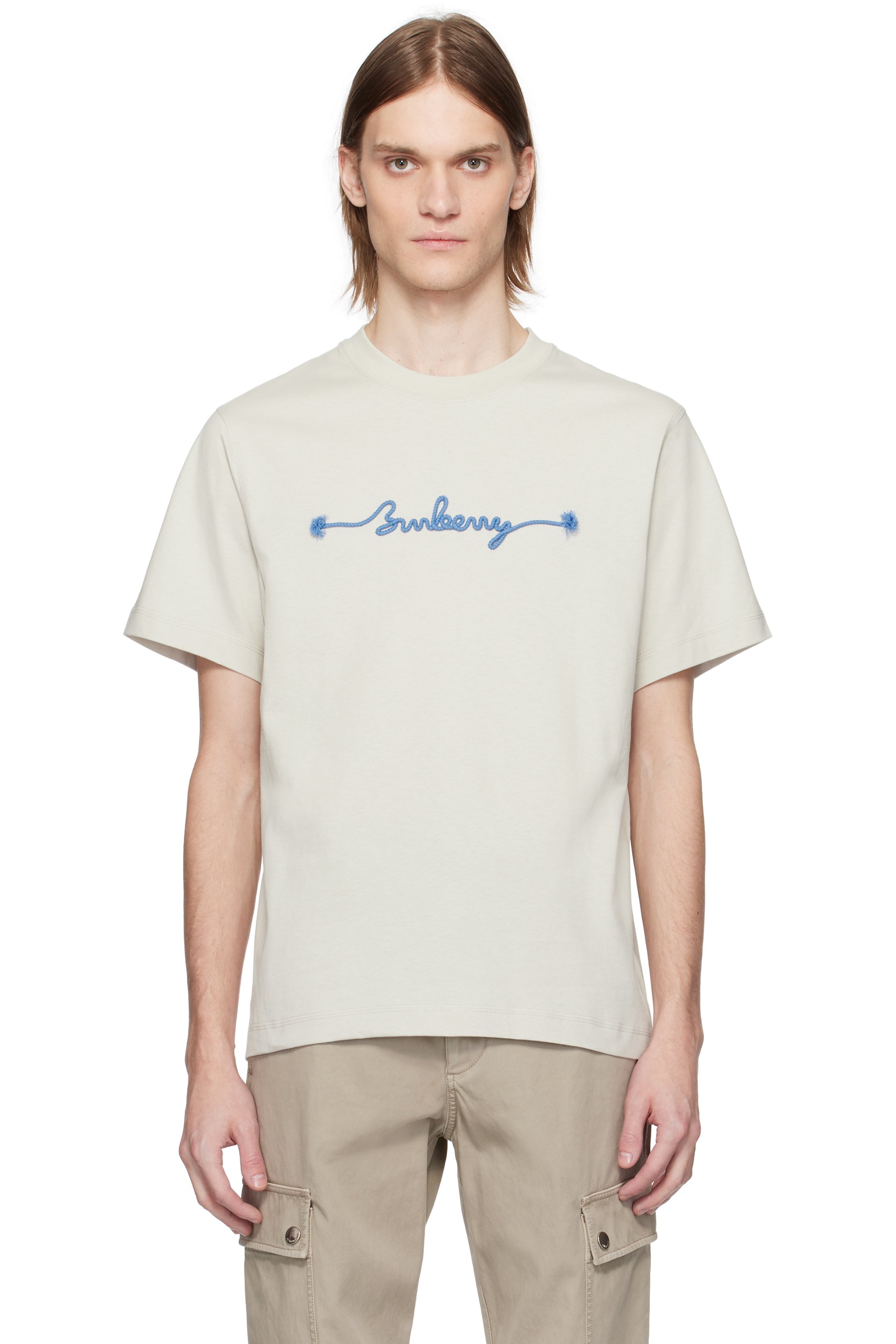 Burberry - ベージュ ノットロゴ コットン Tシャツ