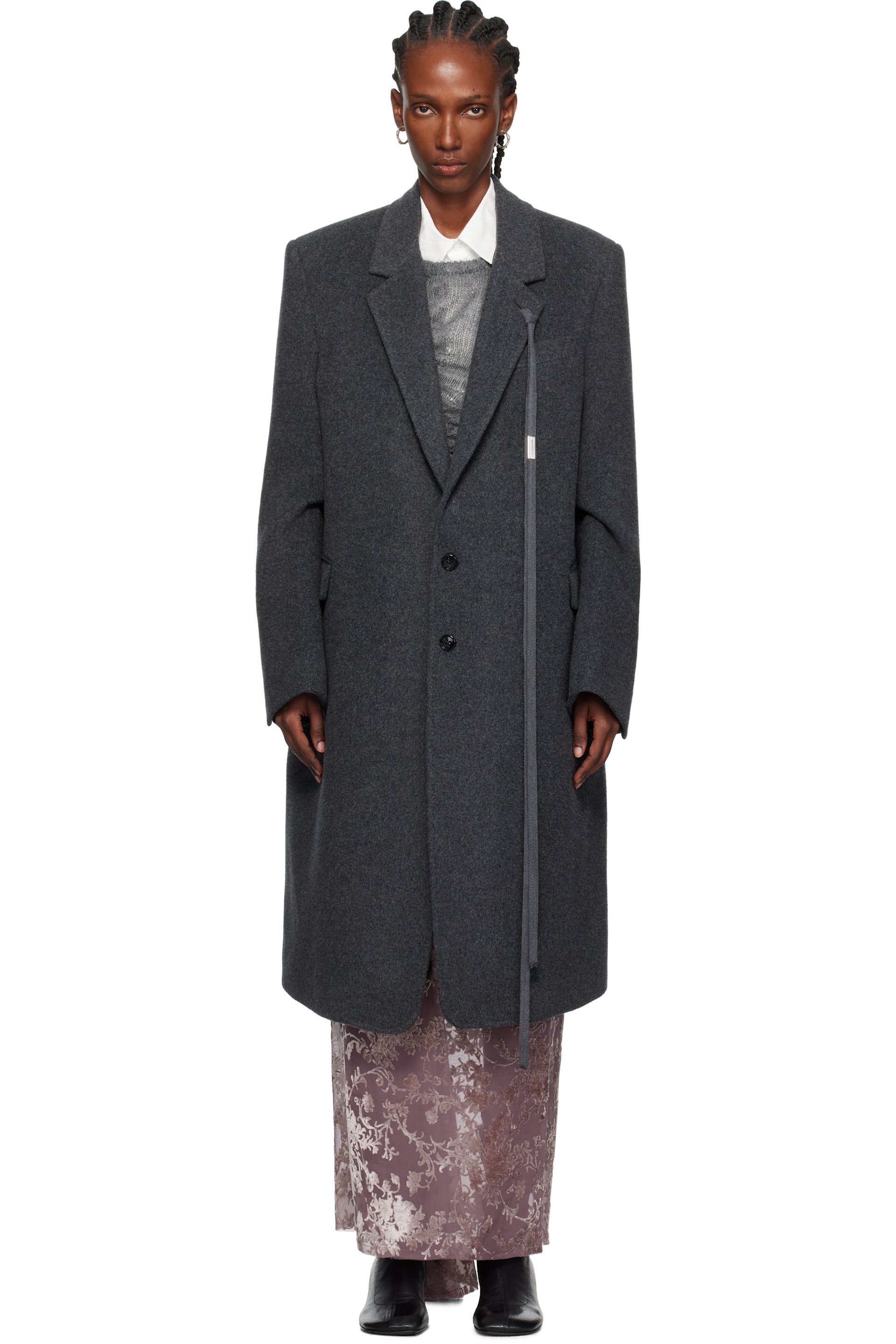 Ann Demeulemeester - グレー Viv High Comfort テーラードコート