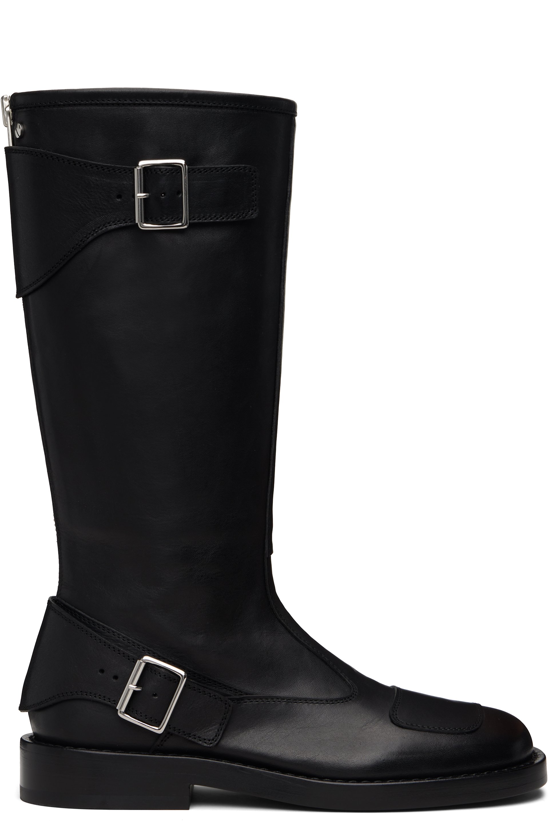 Ann Demeulemeester - Bottes motard hautes Balo noires