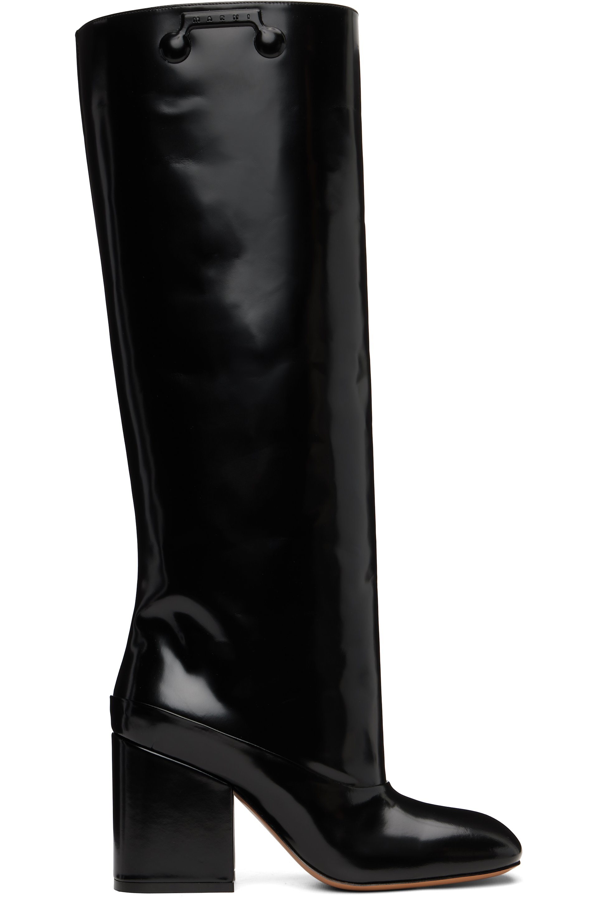 Marni: Black Leather Trunkaroo Knee-High Tall Boots | SSENSE