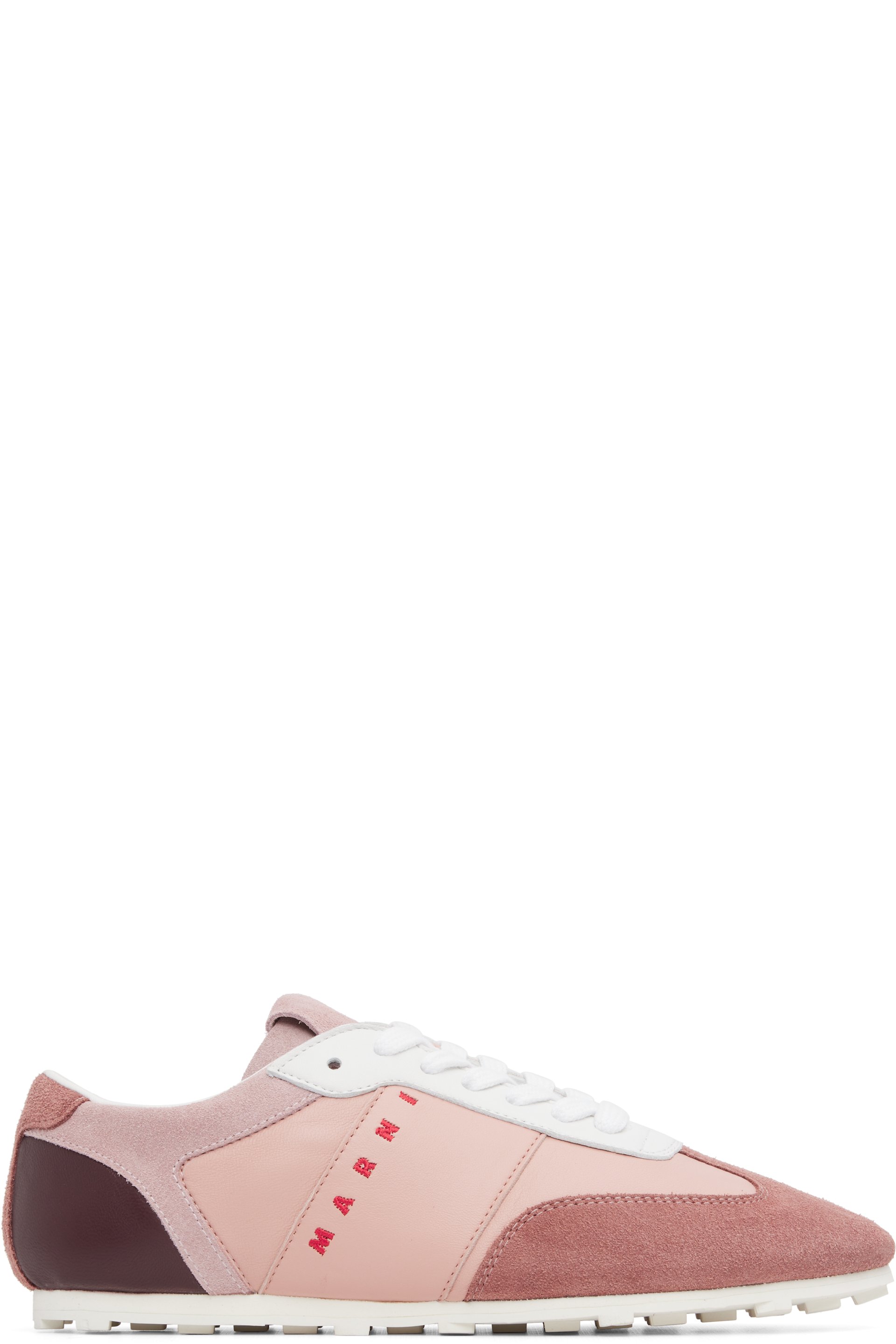 Marni - ピンク レザー＆スエード スニーカー