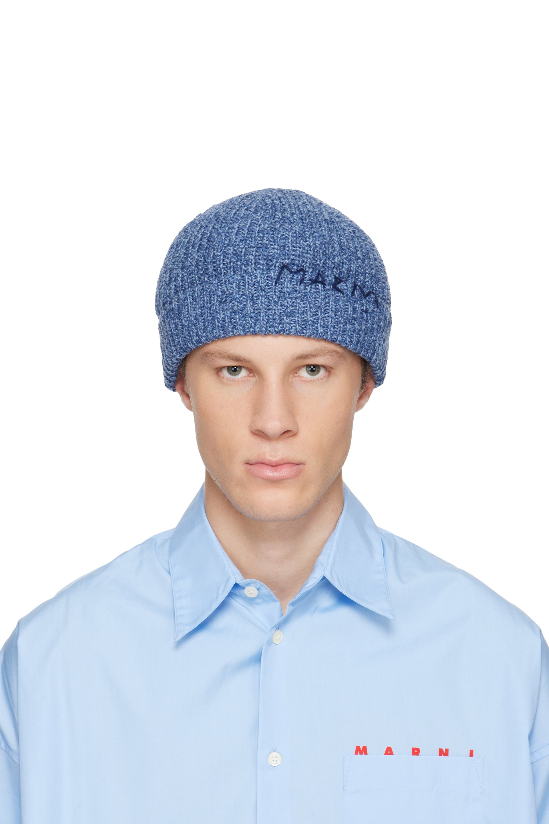Marni - Navy Wool Beanie
