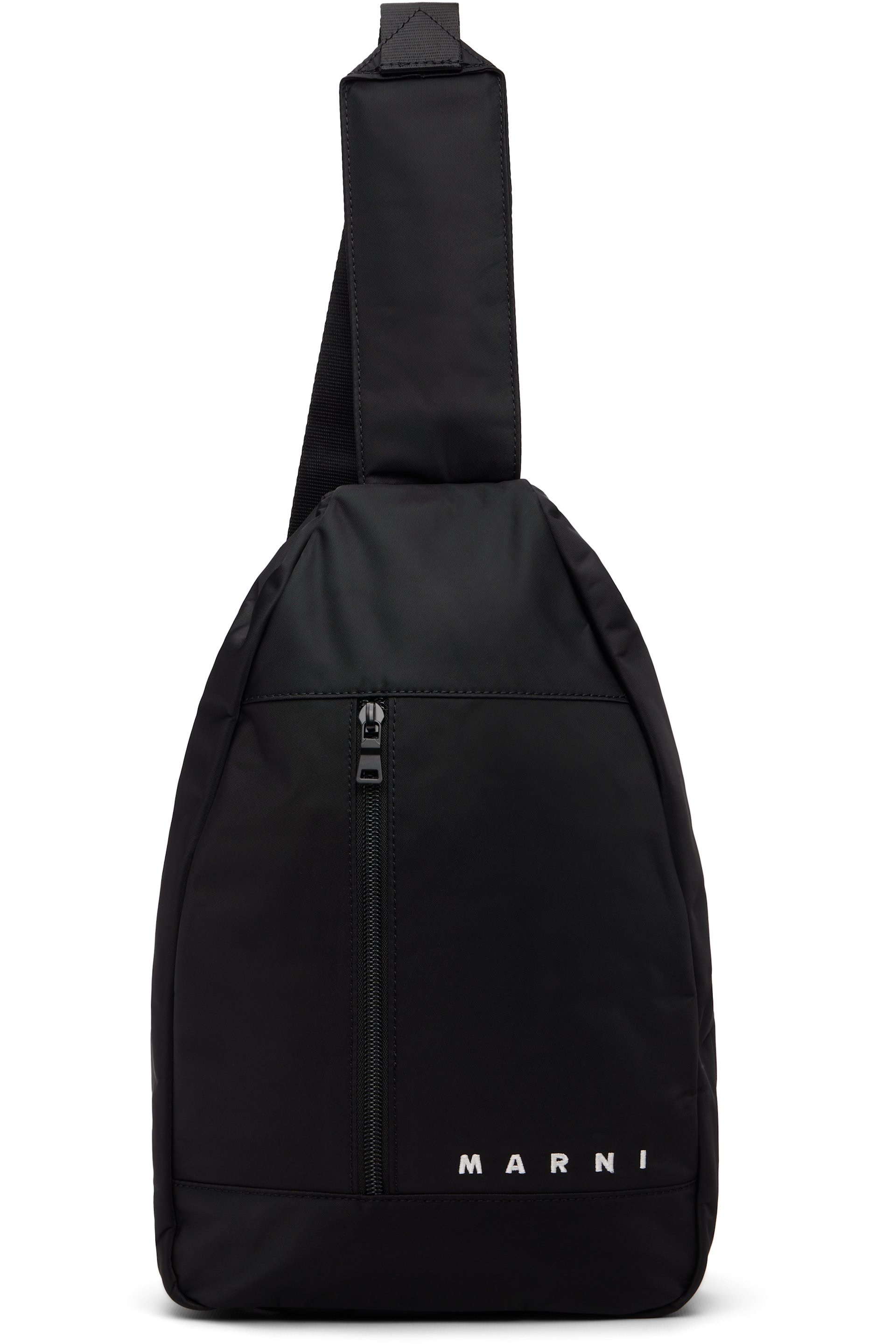 Marni - Kids Black Printed-Logo Backpack