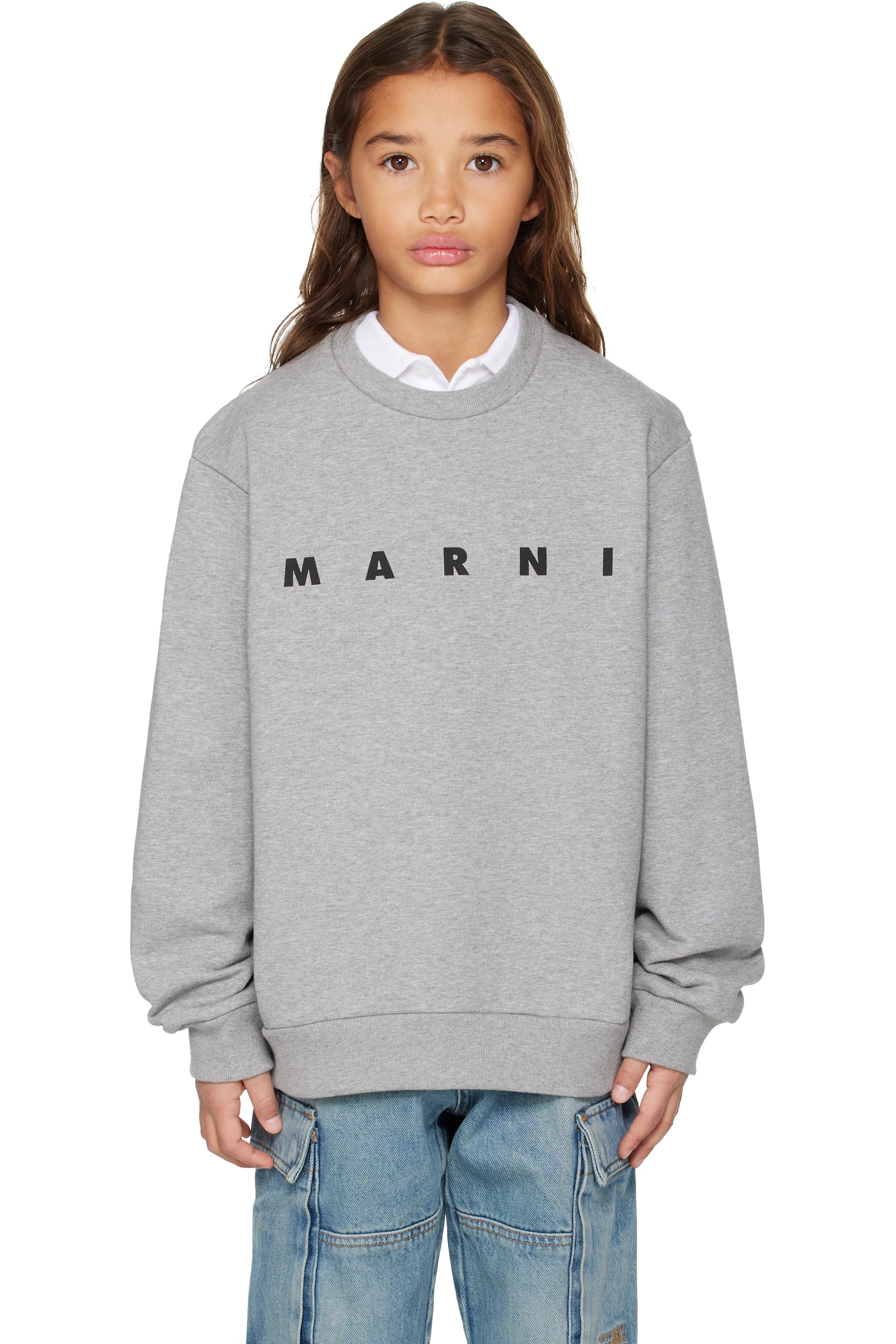 Marni - 灰色徽标儿童套头衫
