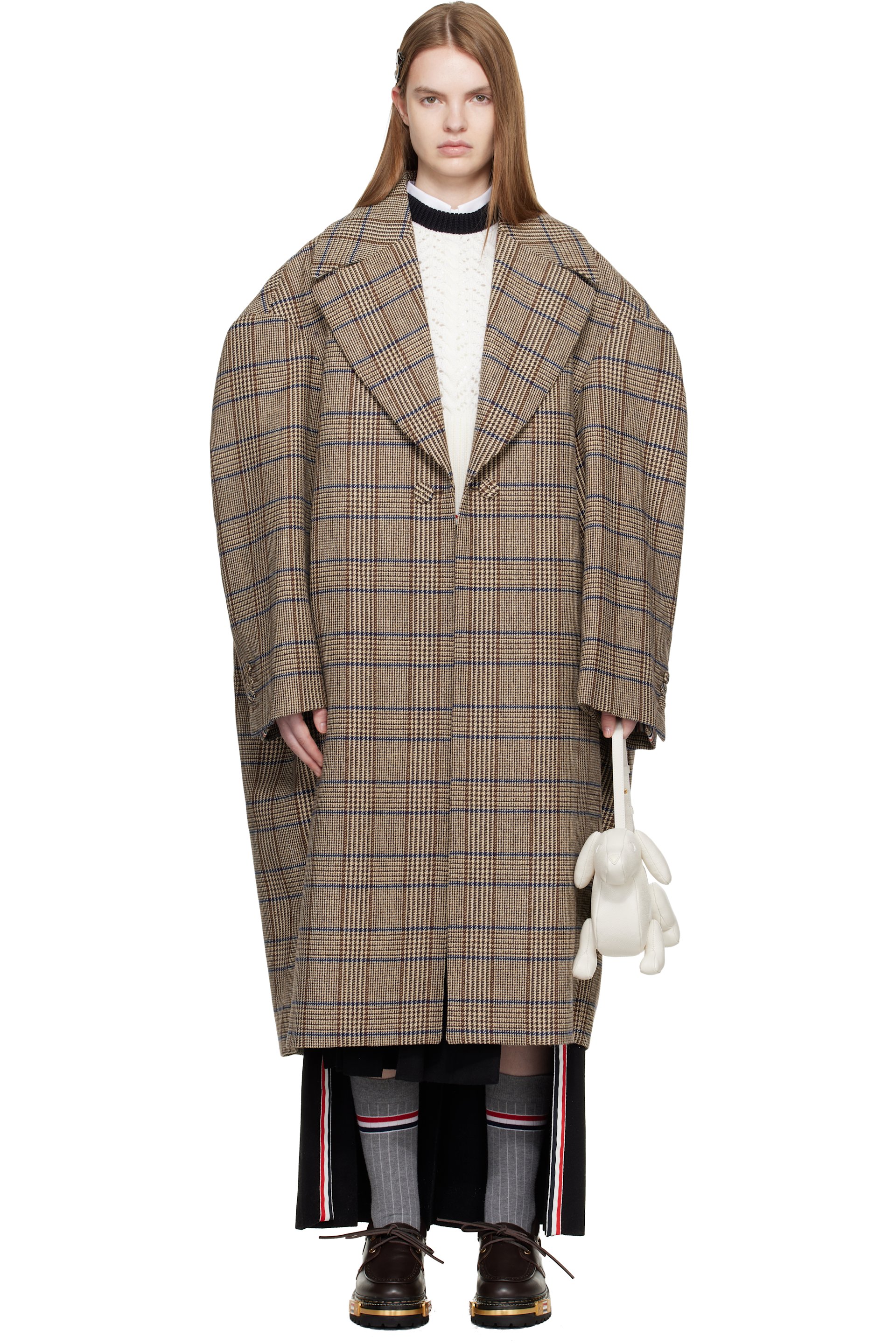 Thom Browne - Brown Hunting Tweed Cocoon Coat