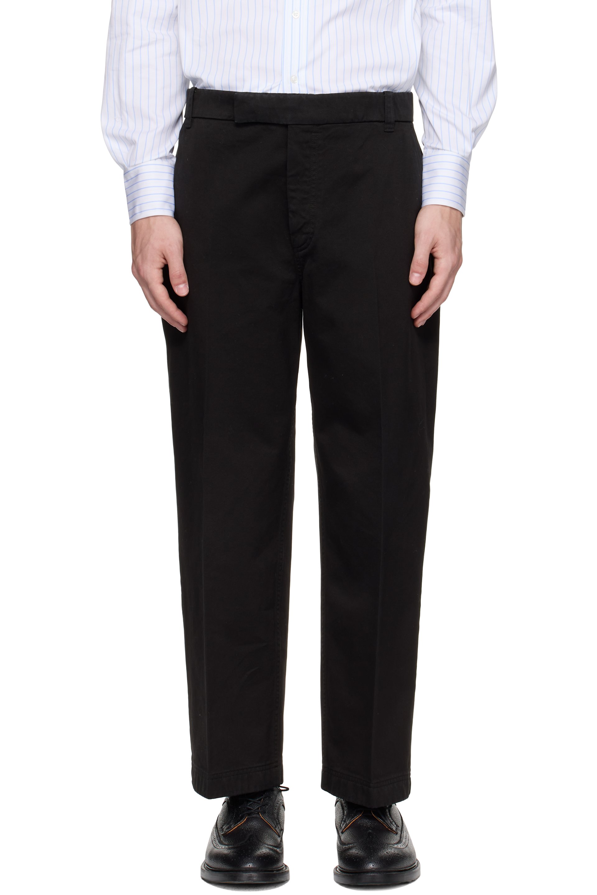 Thom Browne - Black Cotton Twill Utility Trousers