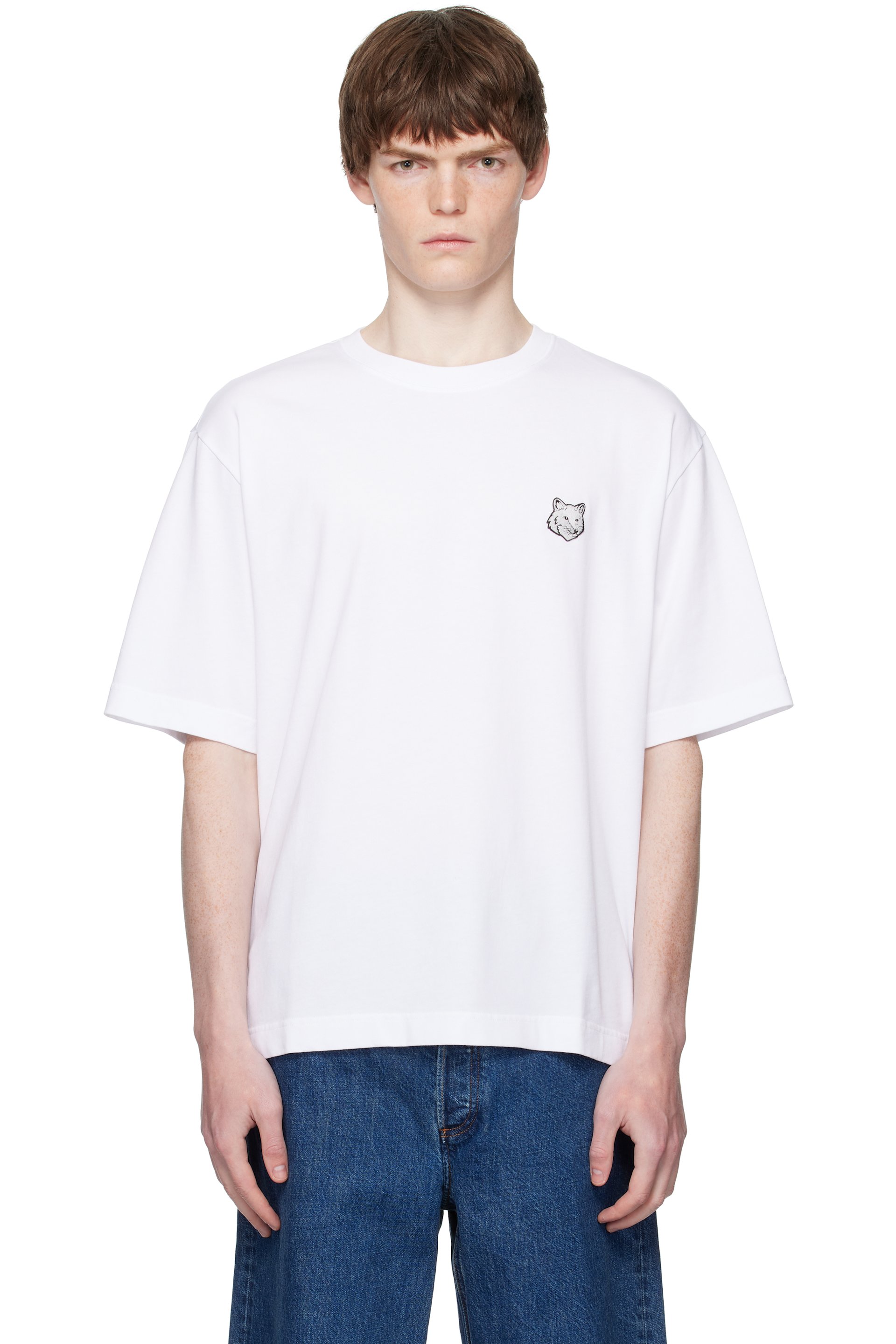 Maison Kitsuné - White Bold Fox Head Patch Comfort T-shirt