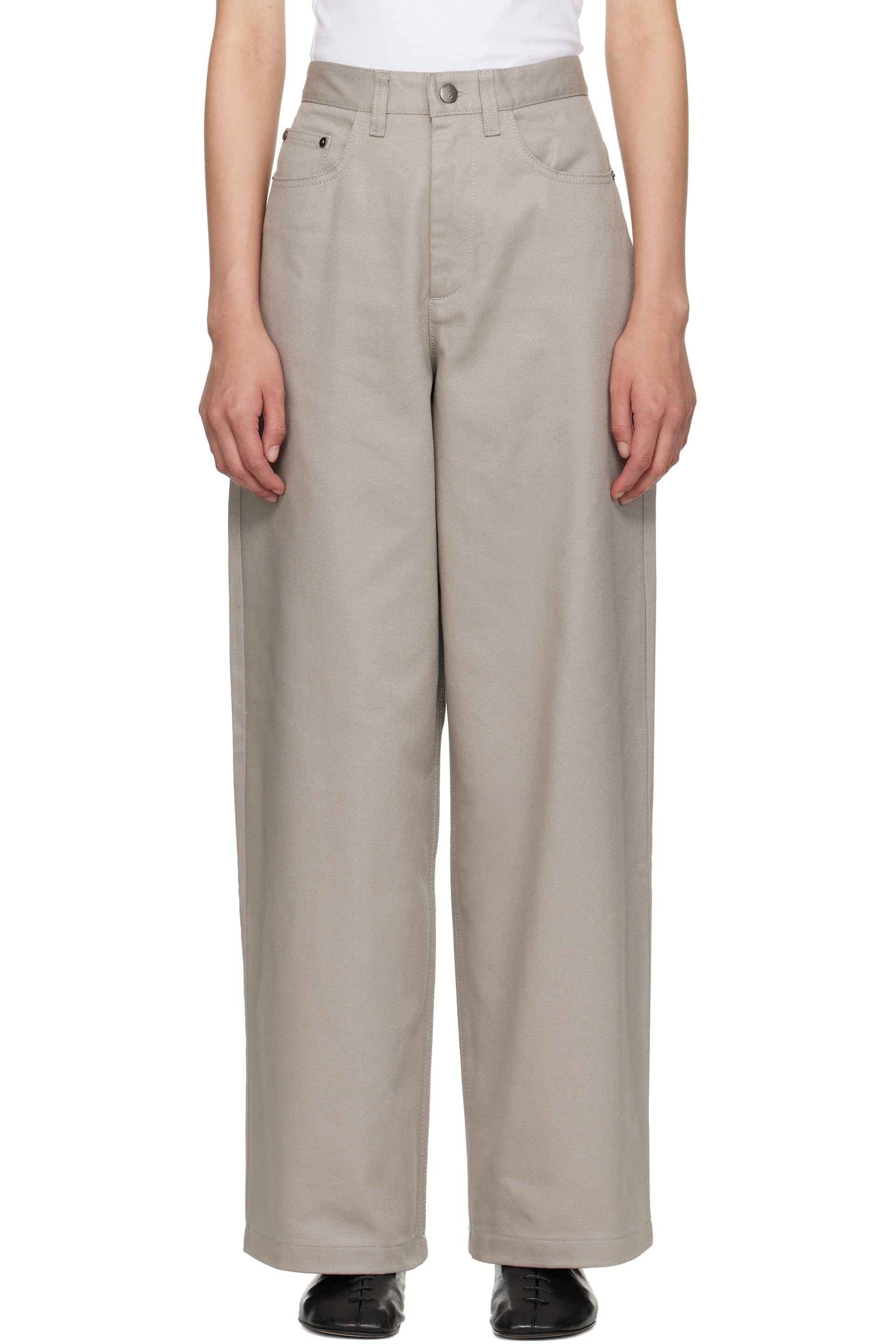 Maria McManus - Pantalon ample gris à cinq poches