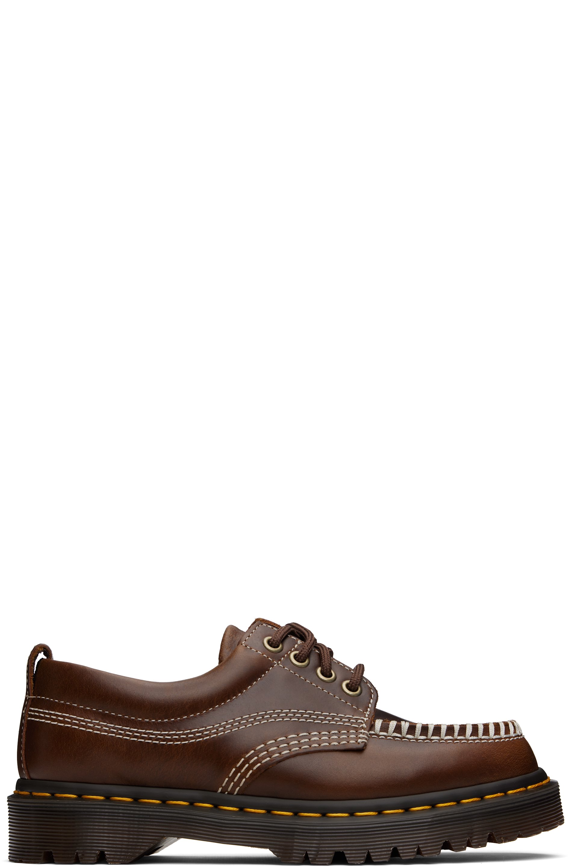 Dr. Martens - ブラウン Lowell レザー モックトゥ ダービー