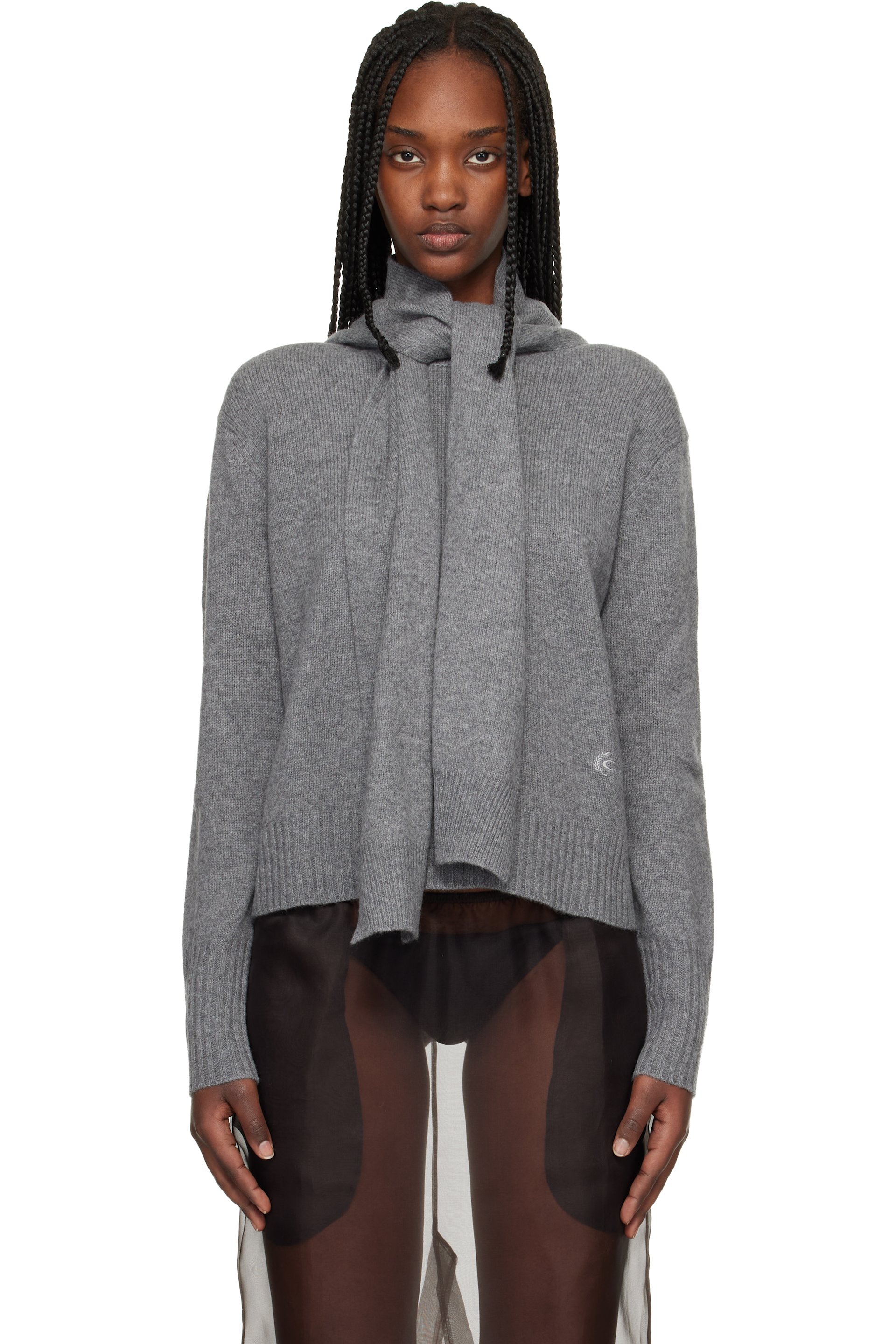 Commission - Gray Scarf Neck Sweater
